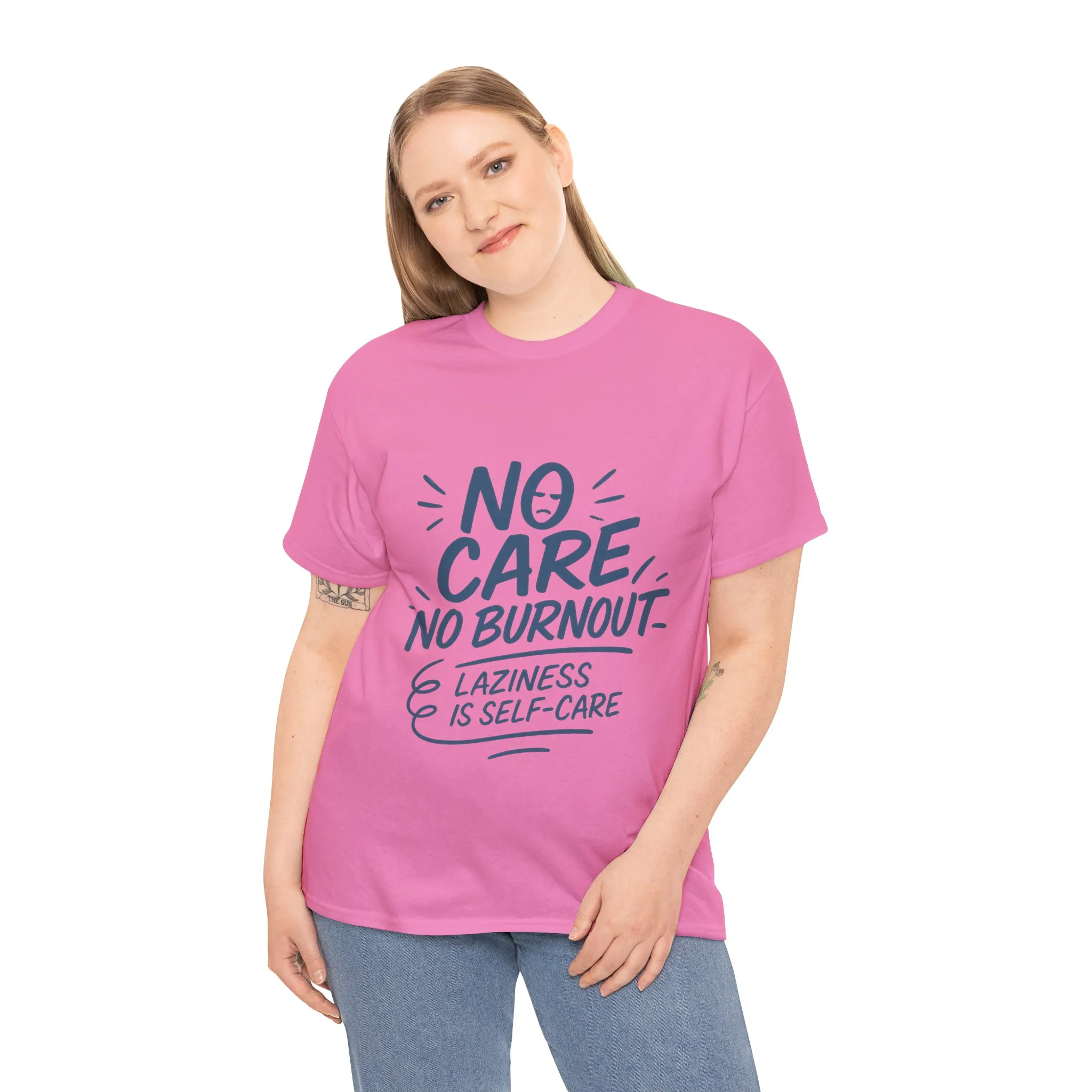 Funny Lazy Self-Care Womens T-Shirt, No Care No Burnout Quote Shirt, Casual Relaxed Fit Tee, Gift for Mental Health Awareness, Gift for Her - Image 30