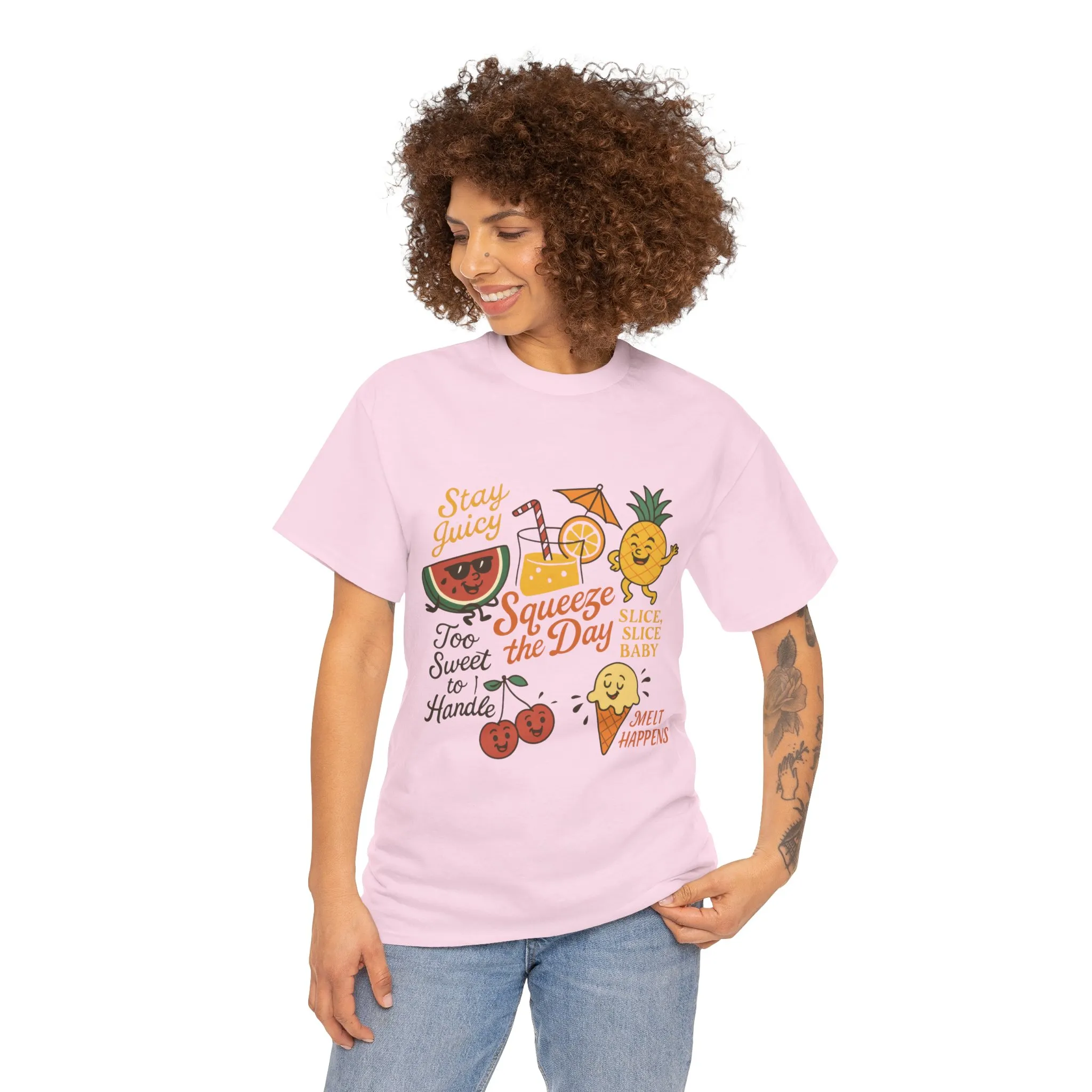 Cute Fruit Pun T-Shirt for Women, Summer Graphic Tee, Kawaii Watermelon Pineapple Ice Cream Design, Squeeze the Day Shirt, Stay Juicy Top - Image 26