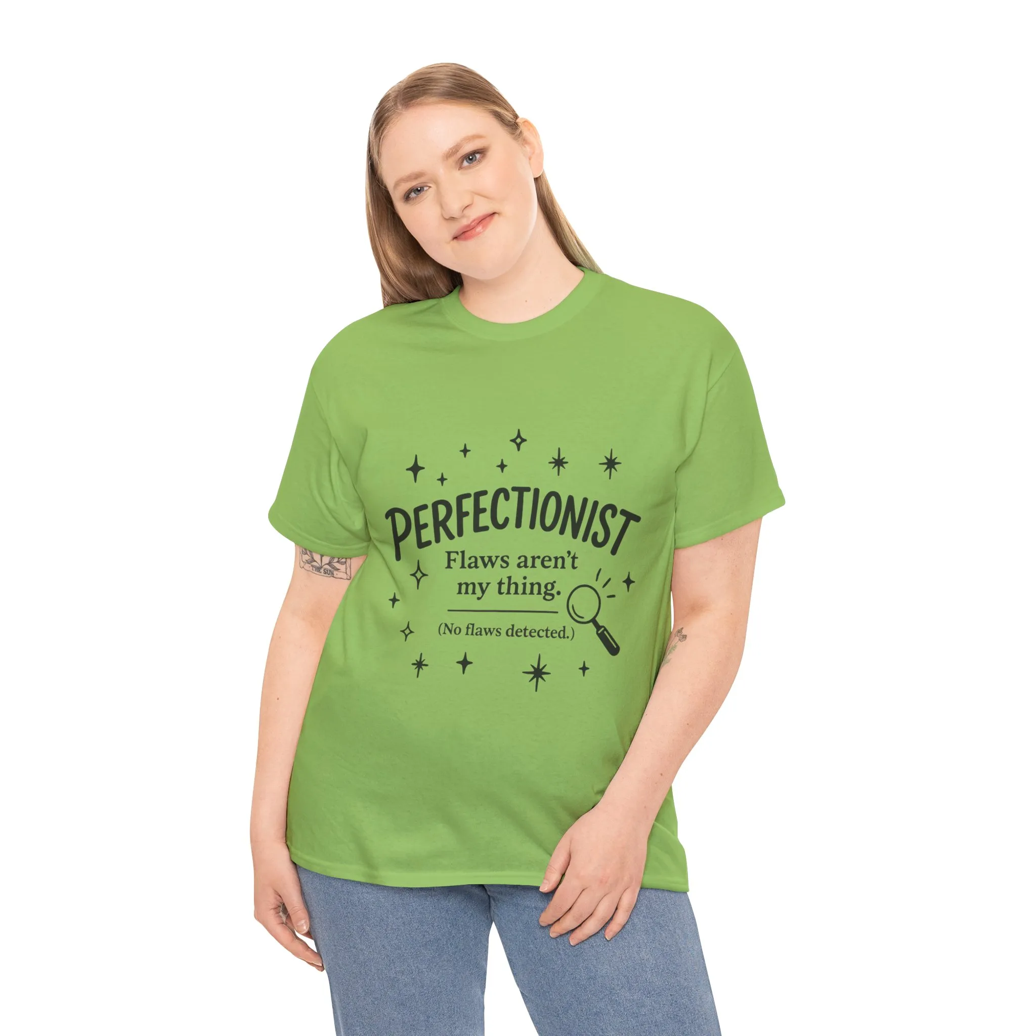 Funny Perfectionist T-Shirt for Women, No Flaws Detected Graphic Tee, Minimalist Humor Shirt, Gift for OCD, Flawless Queen - Image 3