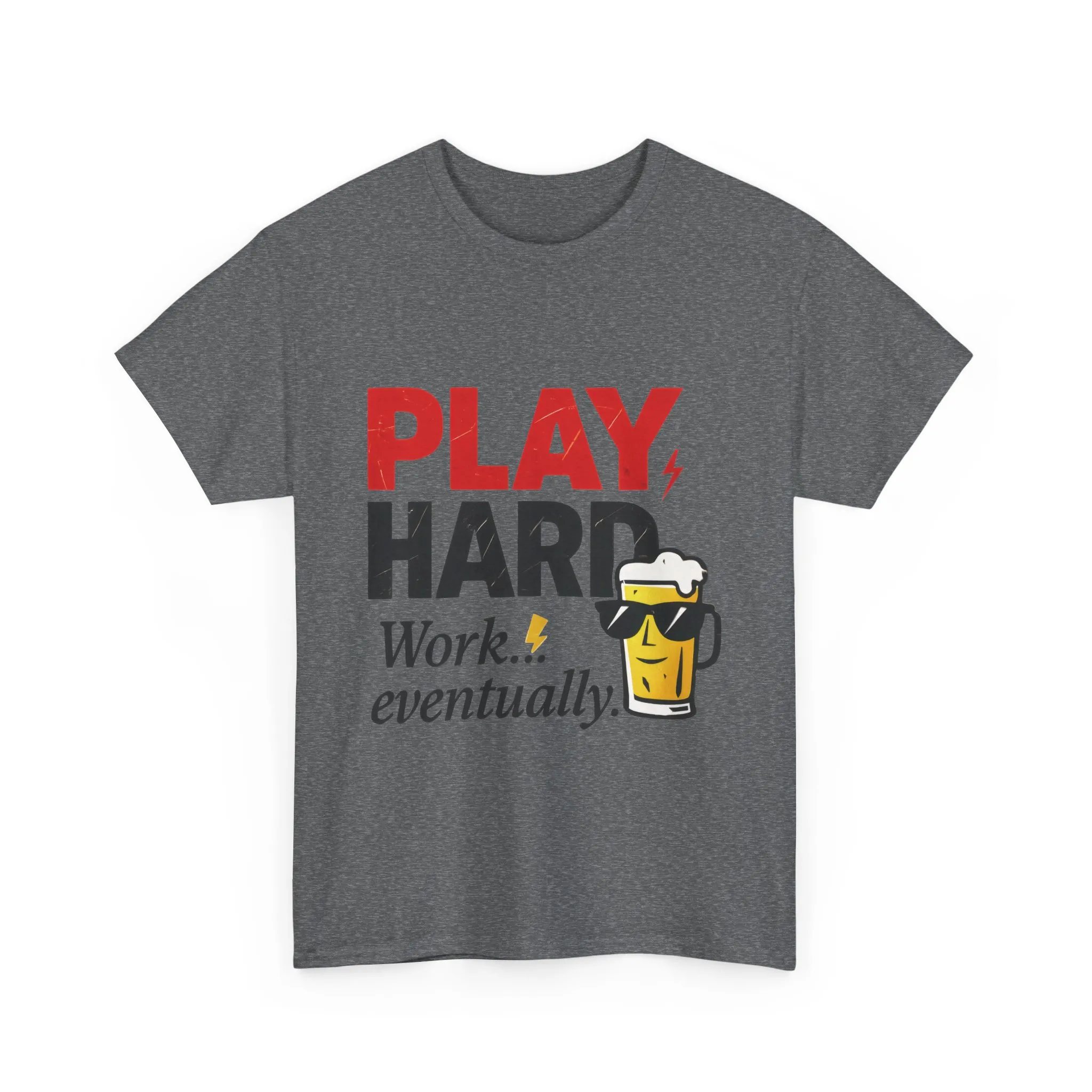 Play Hard Mens Heavy Cotton Tee, Perfect for Beer Lovers, Casual Hangouts, Parties, Gifts, and Relaxed Days - Image 10