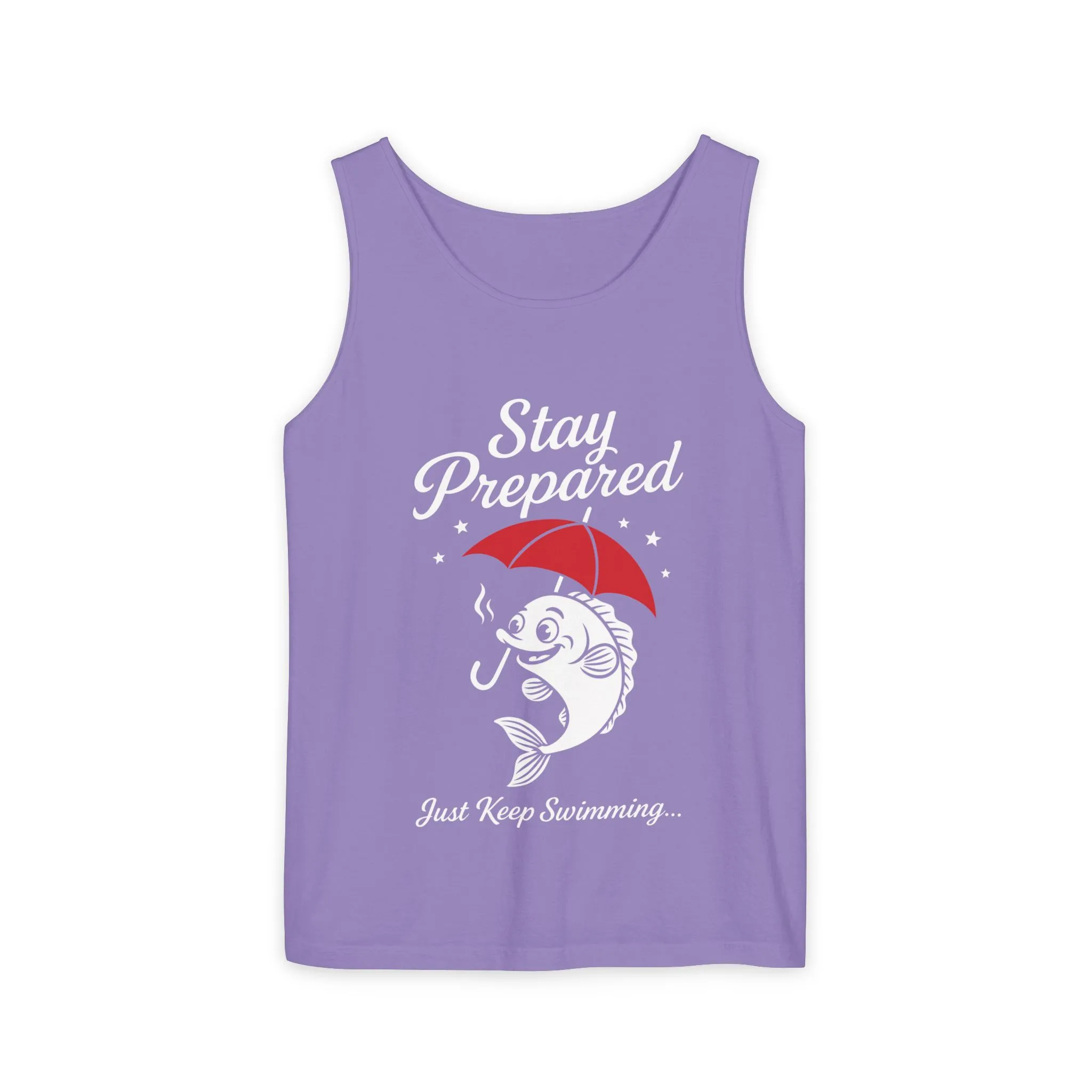 Stay Prepared Fish Womens Tank Top - Funny Just Keep Swimming Sleeveless Shirt - Cute Nautical Summer Top, Beachwear, Pool Party Must-Have - Image 9