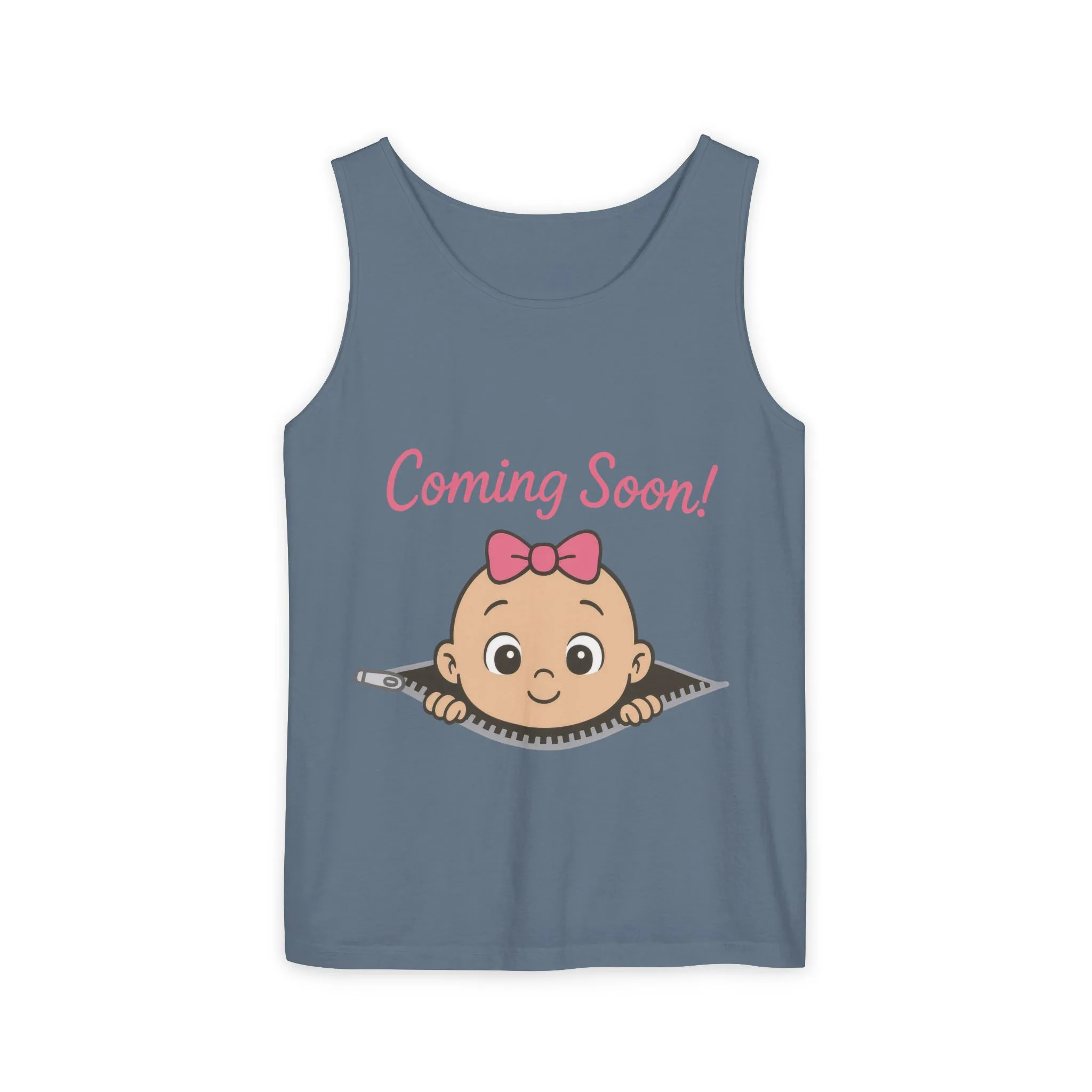 Coming Soon Maternity Tank Top, Cute Baby Girl Pregnancy Announcement Shirt, Expecting Mom Gift, Gender Reveal Tee, Baby Shower Gift - Image 11