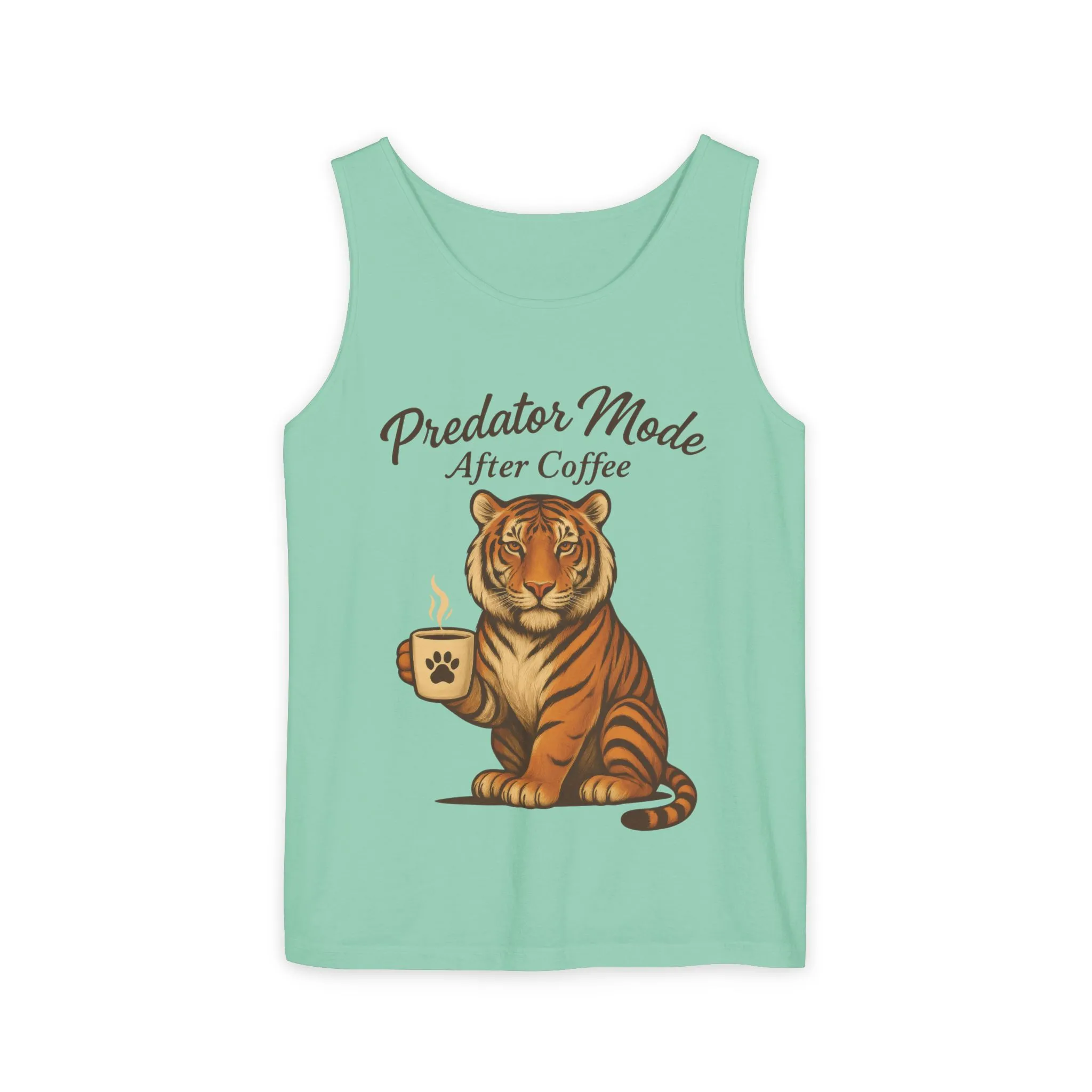 Predator Mode After Coffee Tank Top - Funny Coffee Lover Mens Muscle Tank - Tiger Caffeine Gym Shirt - Morning Motivation Top - Image 9