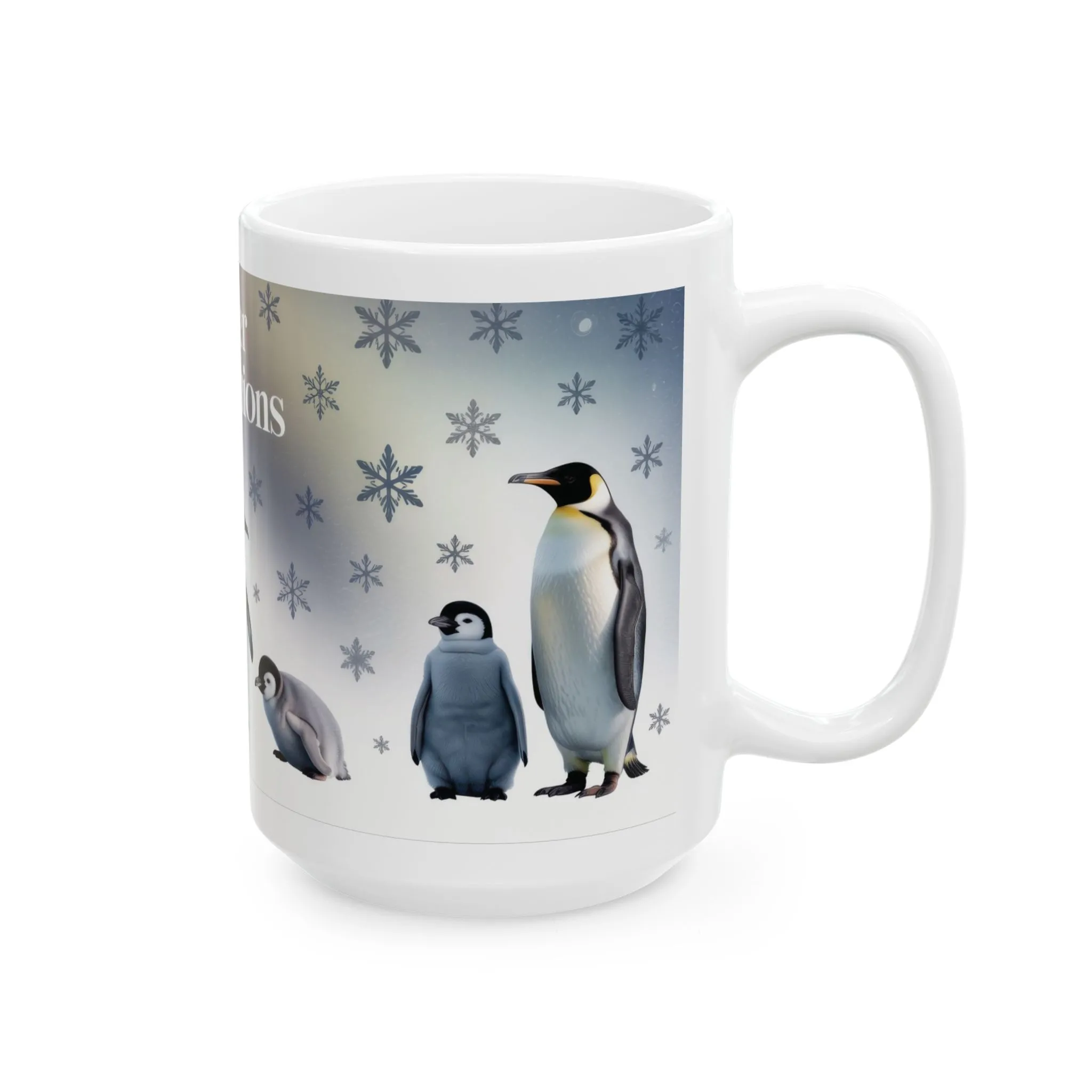 Cozy Penguin Winter Mug 15oz, Holiday Gift for Animal Lovers, Winter Decor, Hot Cocoa, Coffee Lover's Present, Penguin Enthusiast - Image 4