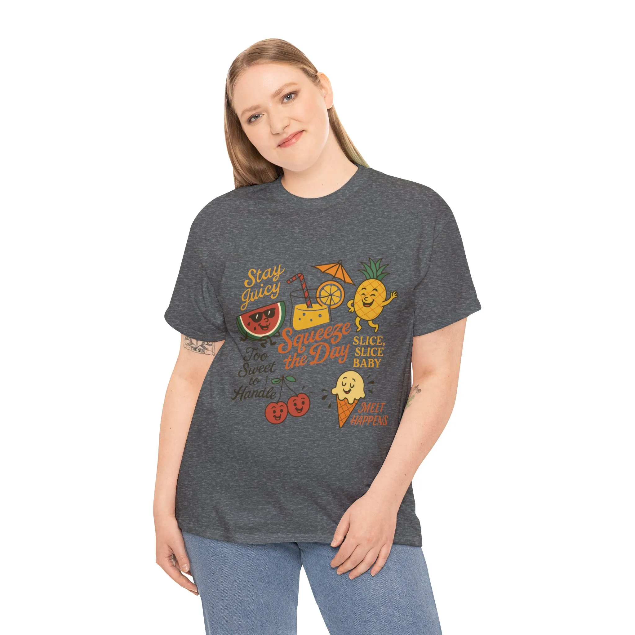 Cute Fruit Pun T-Shirt for Women, Summer Graphic Tee, Kawaii Watermelon Pineapple Ice Cream Design, Squeeze the Day Shirt, Stay Juicy Top - Image 18