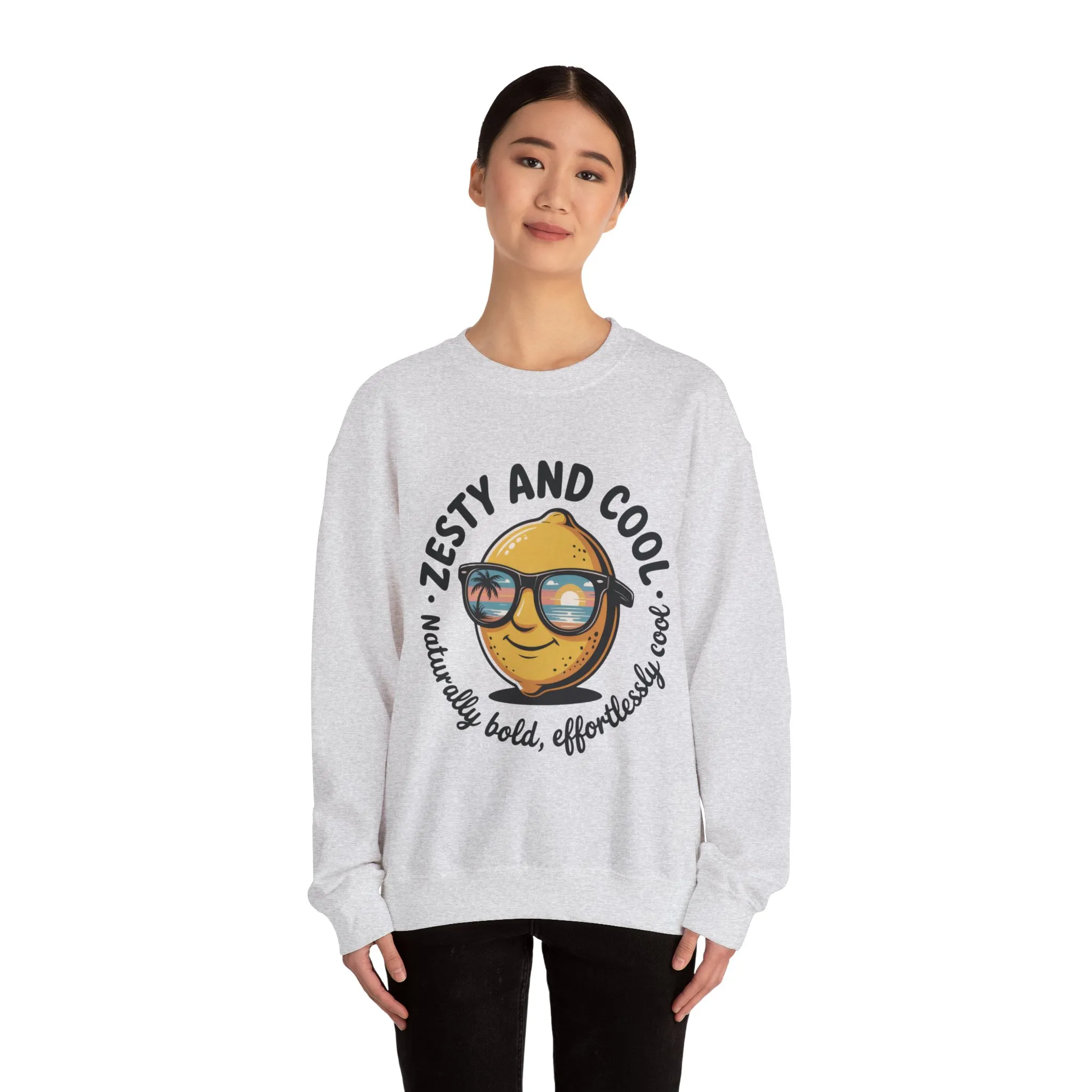 Zesty and Cool Crewneck Sweatshirt, Womens Lemon Sweatshirt for Casual Wear, Trendy Gift, Summer Vibes, Comfortable Apparel - Image 8