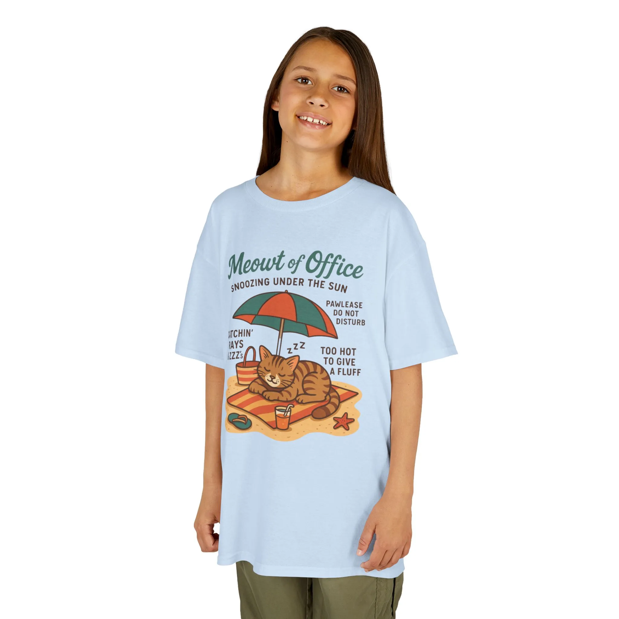 Kids Cat-Themed T-Shirt - Meowt of Office, Cute Summer Tee, Cat Lover Gift, Fun Playwear, Summer Beach Vacation Tee - Image 20
