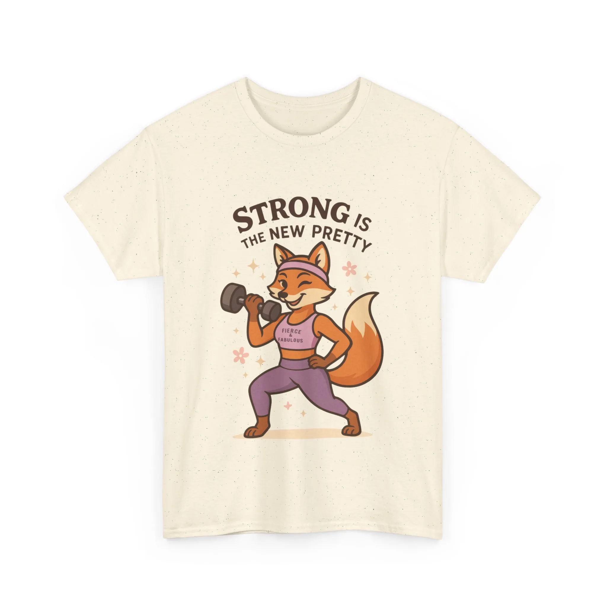 Strong is the New Pretty Womens Tee, Inspirational T-Shirt, Fitness Apparel, Gift for Her, Motivational Top, Cute Fox Design, Womens Gym T-Shirt - Image 10