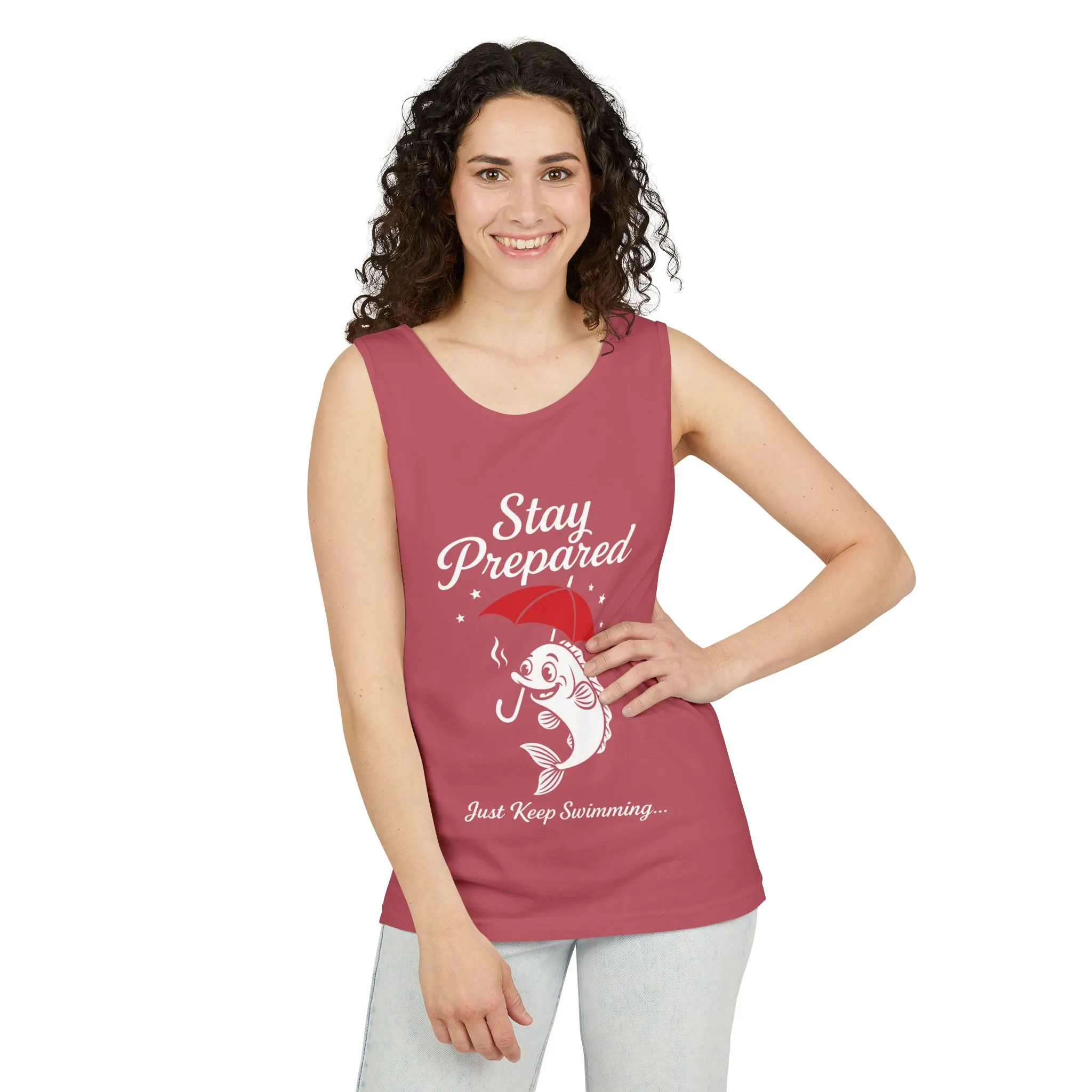 Stay Prepared Fish Womens Tank Top - Funny Just Keep Swimming Sleeveless Shirt - Cute Nautical Summer Top, Beachwear, Pool Party Must-Have - Image 18