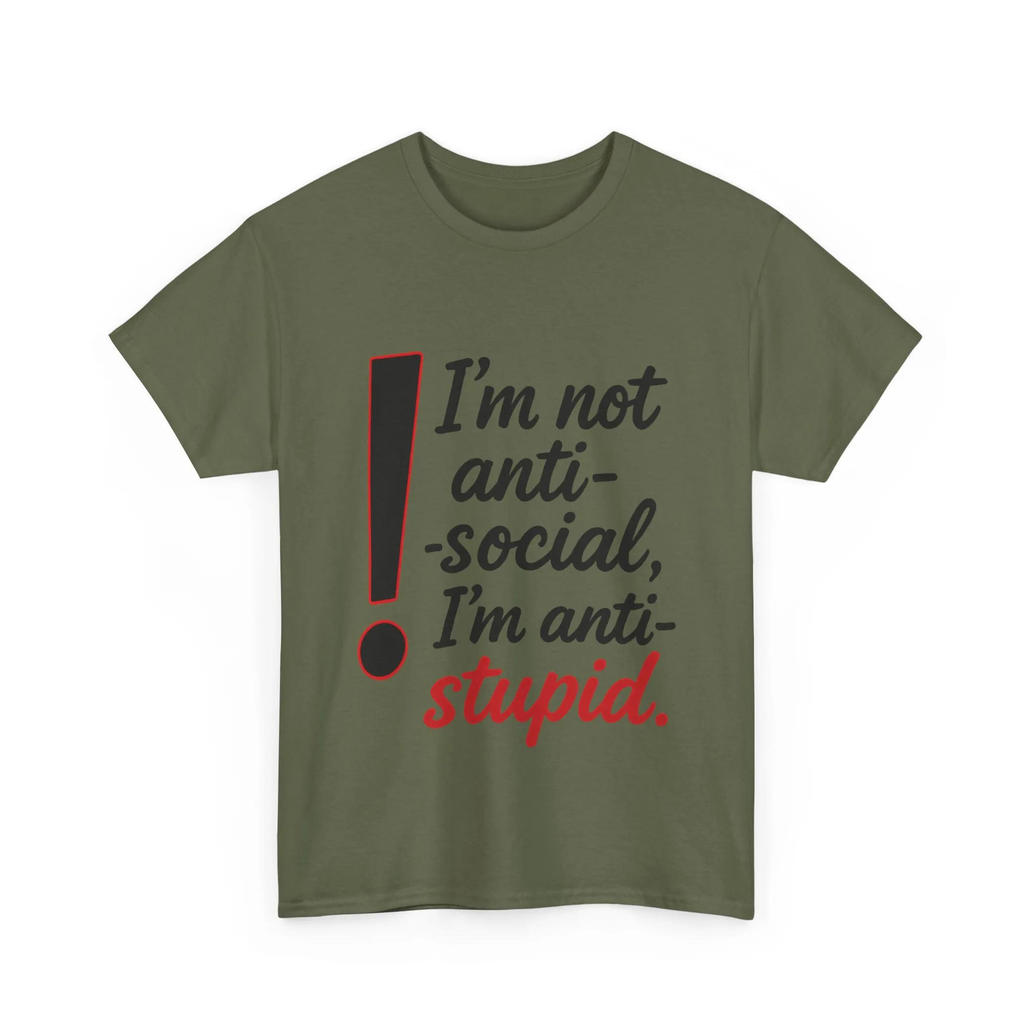 Humorous Unisex Tee, I'm Not Anti-Social, I'm Anti-Stupid, Funny T-Shirt, Casual Wear, Sarcastic Graphic Tee for Introverts & Thinkers - Image 13