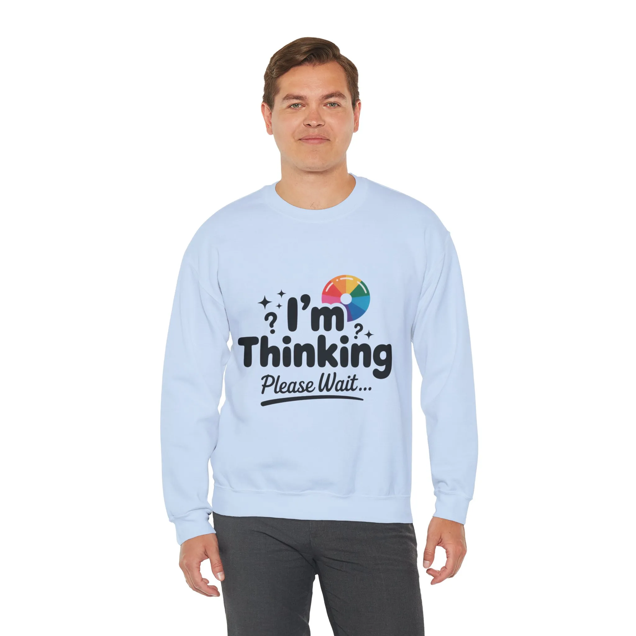 Funny - Im Thinking Please Wait - Mens Sweatshirt, Cute Geeky Gift for Introverts, Programmers, Designers, Humor Crewneck, Gift for Adults - Image 29