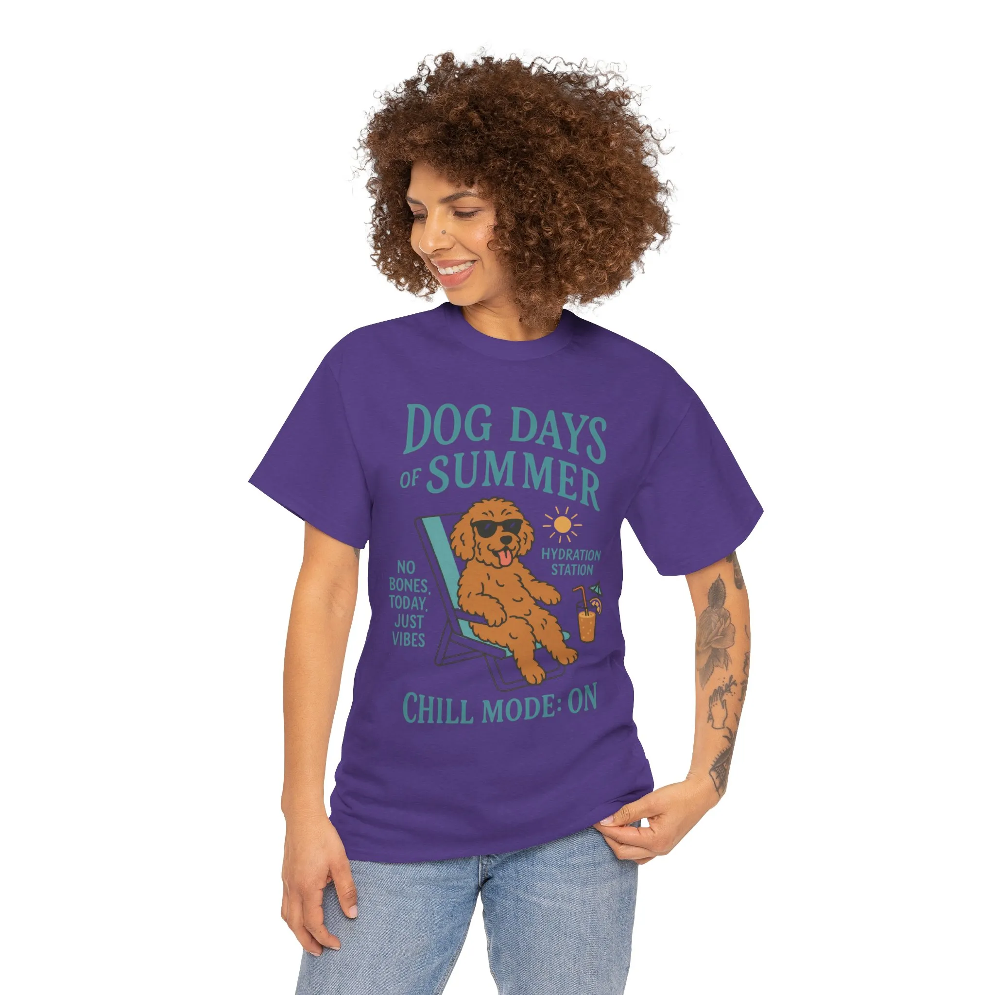 Dog Days of Summer Shirt, Funny Cute Dog Graphic Womens T-Shirt, Chill Mode ON Tee, Summer Puppy Vibes Gift, Dog Lover Gift - Image 26
