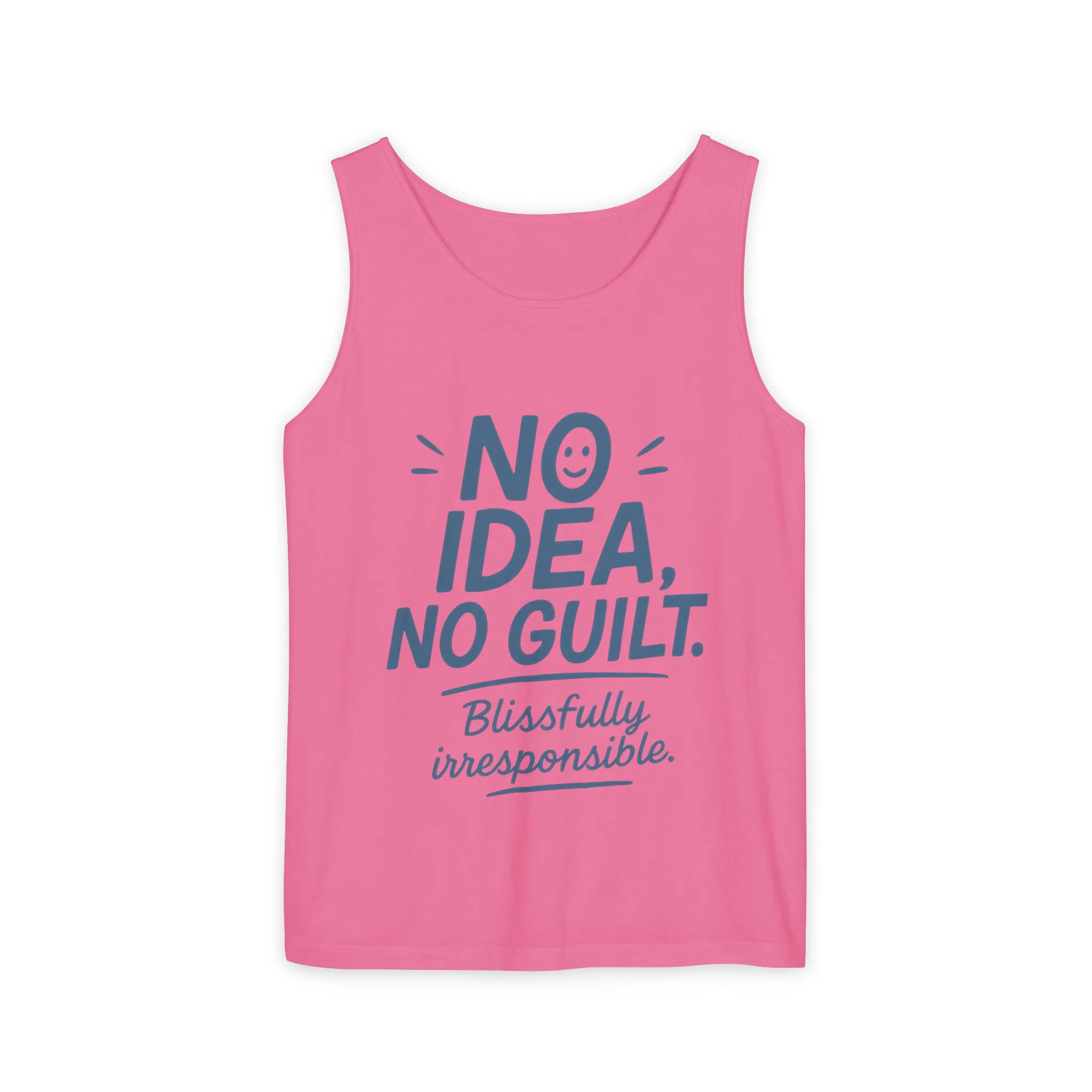 Womens No Guilt Tank Top, No Idea Funny Quote, Blissfully Irresponsible Workout Tee, Casual Sleeveless Top, Summer Activewear, Relaxed Style - Image 29