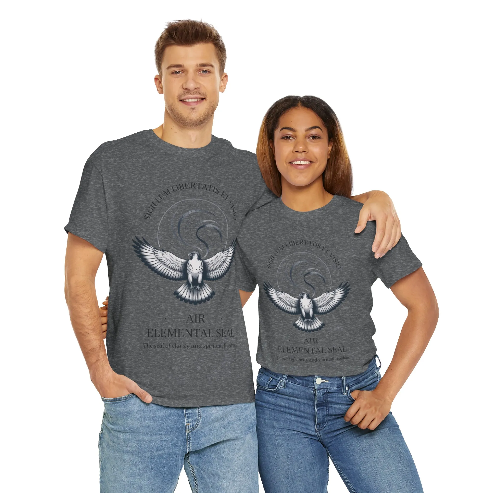 Air Elemental Seal Unisex Cotton Tee, Clarity & Spiritual Freedom Symbol Tee, Unisex Elemental Shirt, Vision Totem Gift, Spiritual Gift - Image 22
