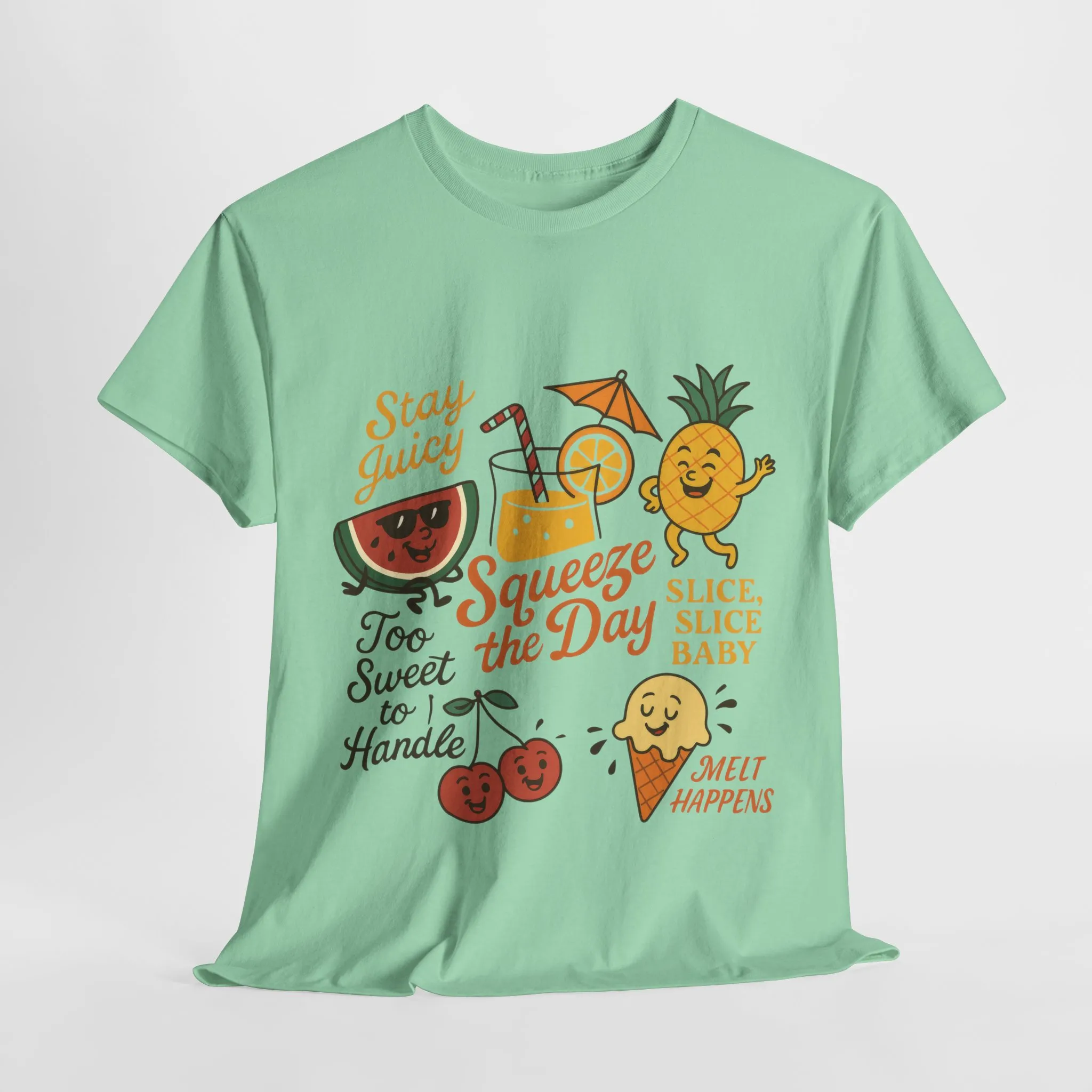 Cute Fruit Pun T-Shirt for Women, Summer Graphic Tee, Kawaii Watermelon Pineapple Ice Cream Design, Squeeze the Day Shirt, Stay Juicy Top - Image 13