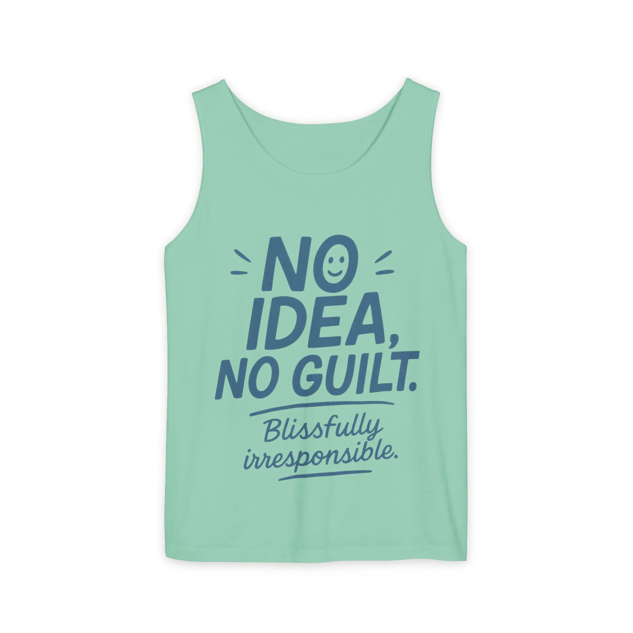 Mens Funny Tank Top, No Idea No Guilt Quote, Blissfully Irresponsible Gym Shirt, Casual Sleeveless Top, , Fun Party Shirt - Image 10