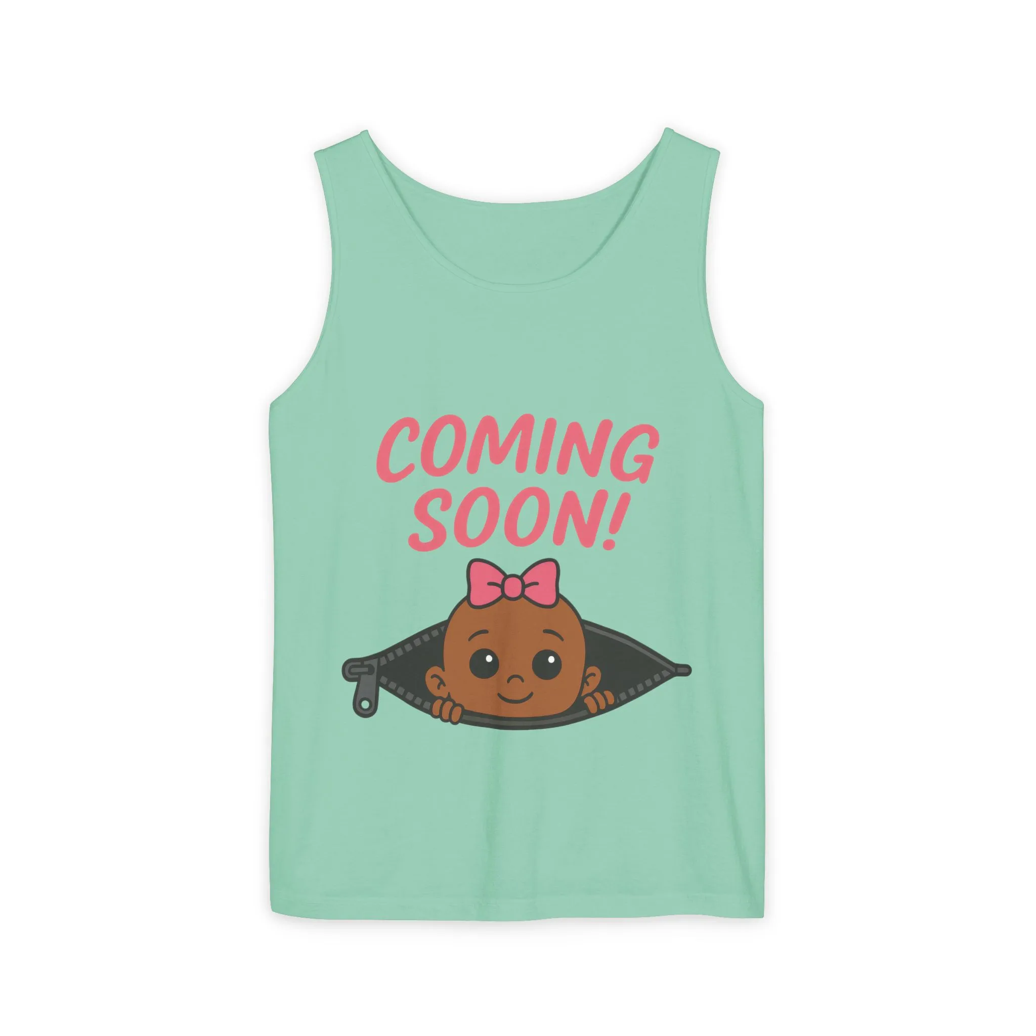 Coming Soon Maternity Tank Top, Cute Baby Girl Pregnancy Announcement Shirt, Expecting Mom Gift, Gender Reveal Tank, Baby Shower Gift - Image 9