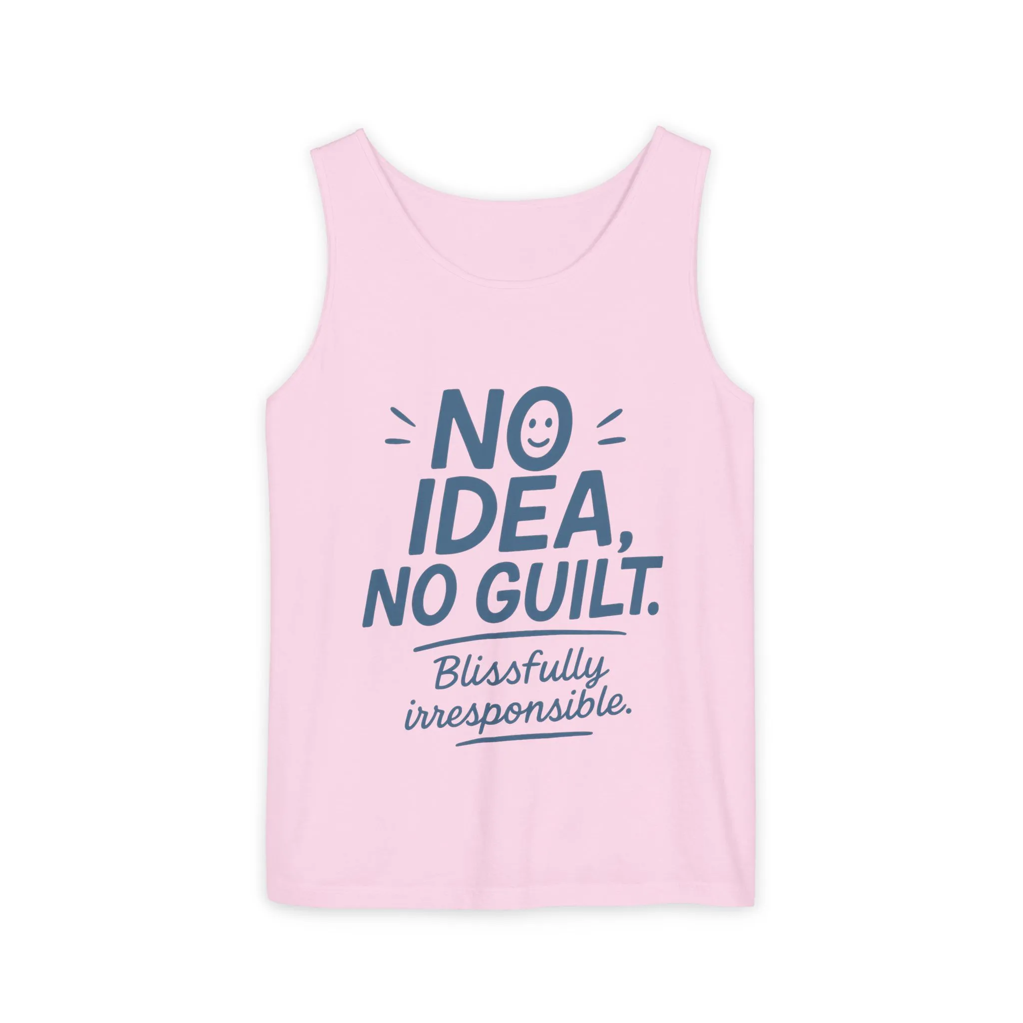 Womens No Guilt Tank Top, No Idea Funny Quote, Blissfully Irresponsible Workout Tee, Casual Sleeveless Top, Summer Activewear, Relaxed Style - Image 19