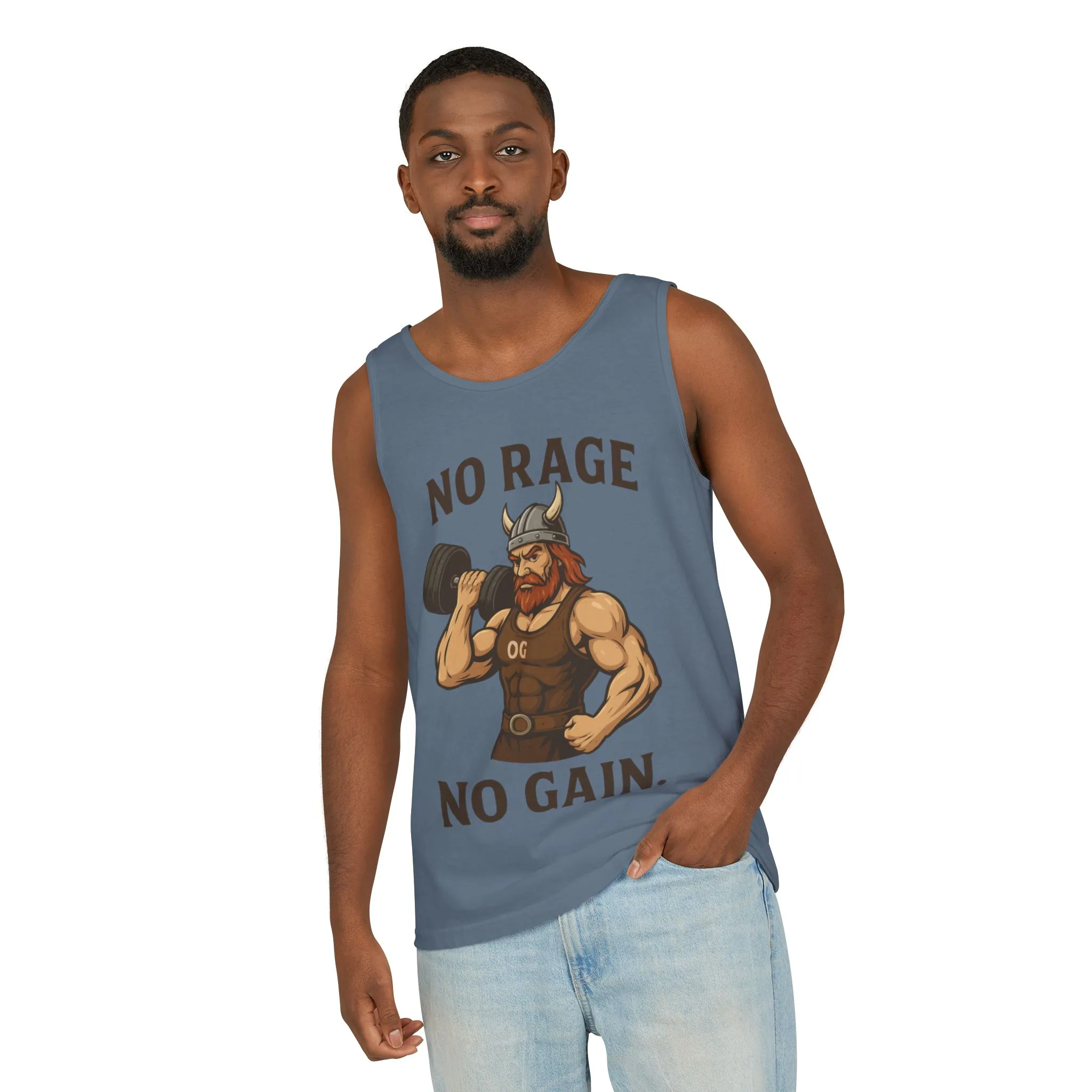 No Rage No Gain Viking Gym Tank Top, Funny Muscle Workout Tee, Barbarian Fitness Tank for Men, Gym Wear, Workout Gear, Casual Summer Outfit - Image 16