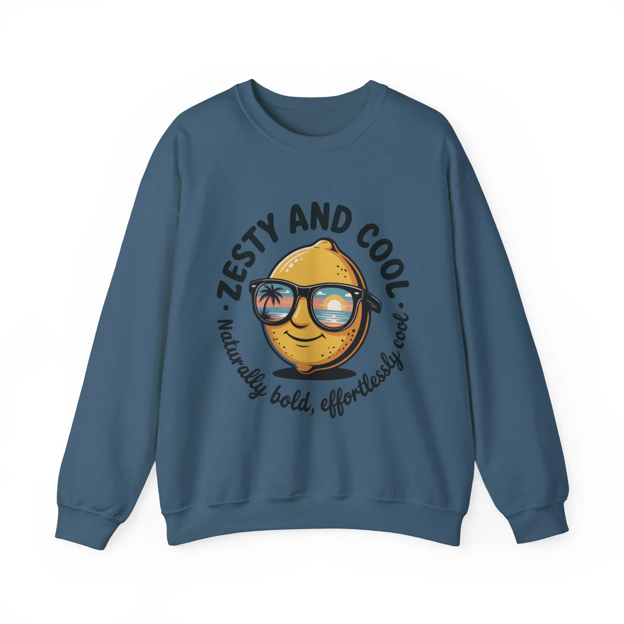 Zesty Lemon Mens Crewneck Sweatshirt - Fun Gift for Friends, Cool Casual Style, Summer Vibes, Mens Graphic Apparel, Perfect for Relaxing - Image 2