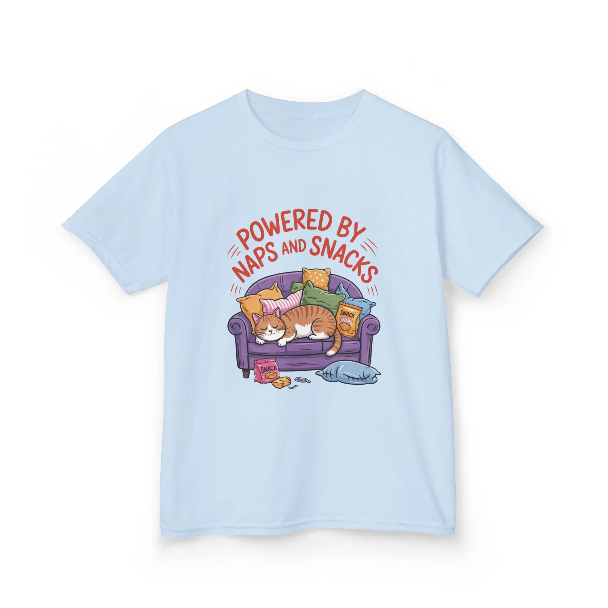 Kids Powered by Naps and Snacks Tee, Funny Kids T-Shirt, Cat Lover Gift, Birthday Present, Cute Cotton Tee, Everyday Wear - Image 13