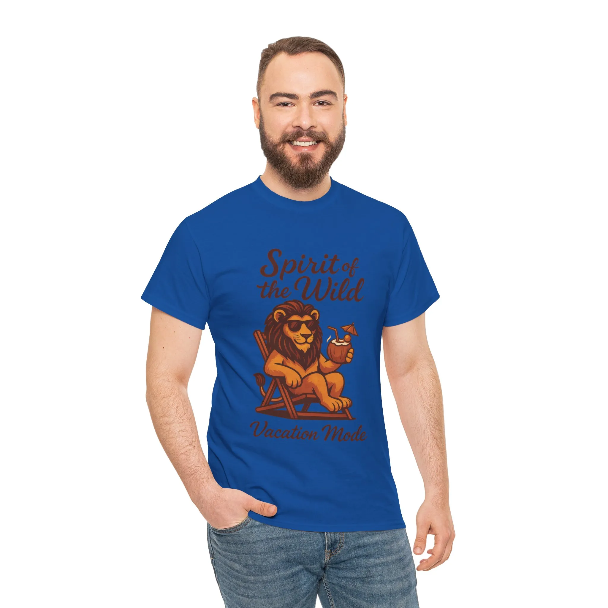 Spirit of the Wild Lion Shirt for Men - Vacation Mode Funny Summer Tee - Relaxed Jungle King Graphic, Vacation Mode, Perfect for Vacations - Image 26