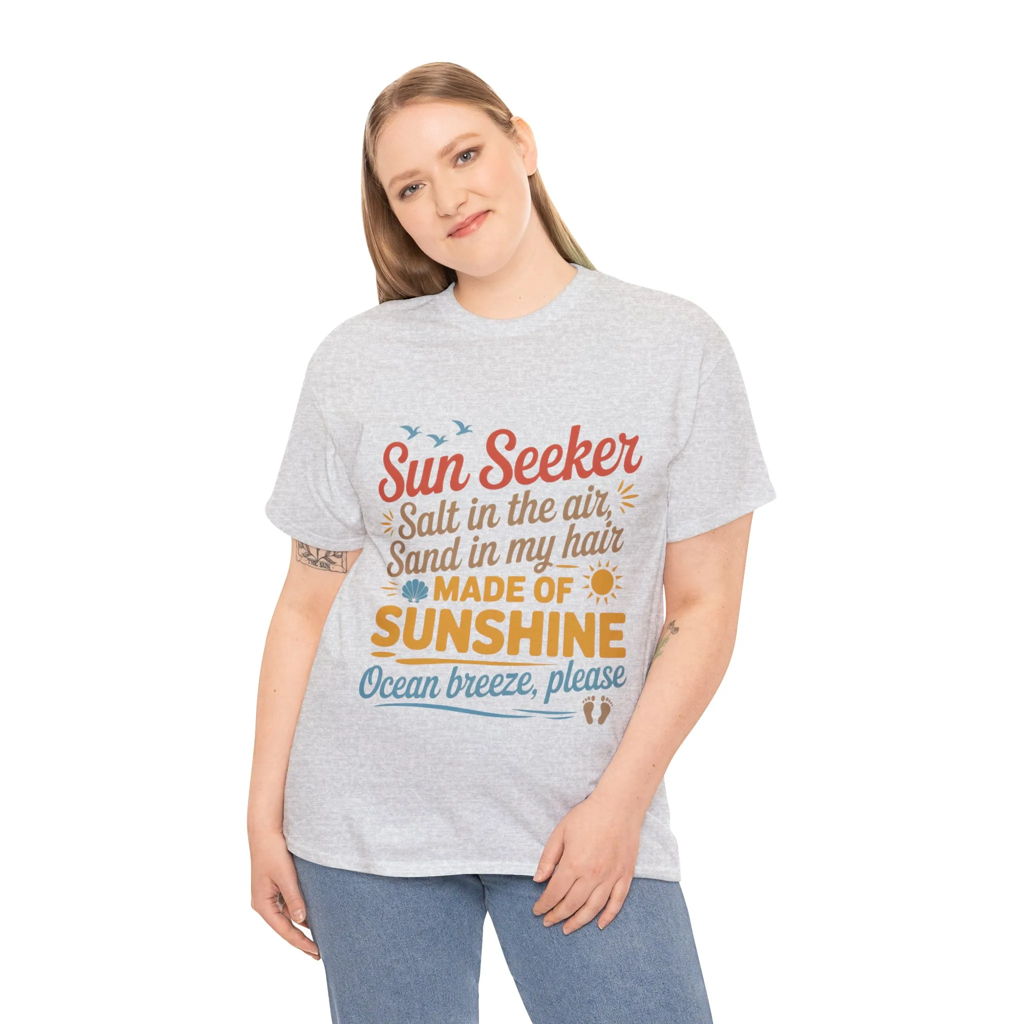 Sun Seeker Summer Quote Shirt, Made of Sunshine Beach Vibes Tee, Ocean Breeze Please Shirt for Women, Salt in the Air Sand in My Hair Top - Image 9