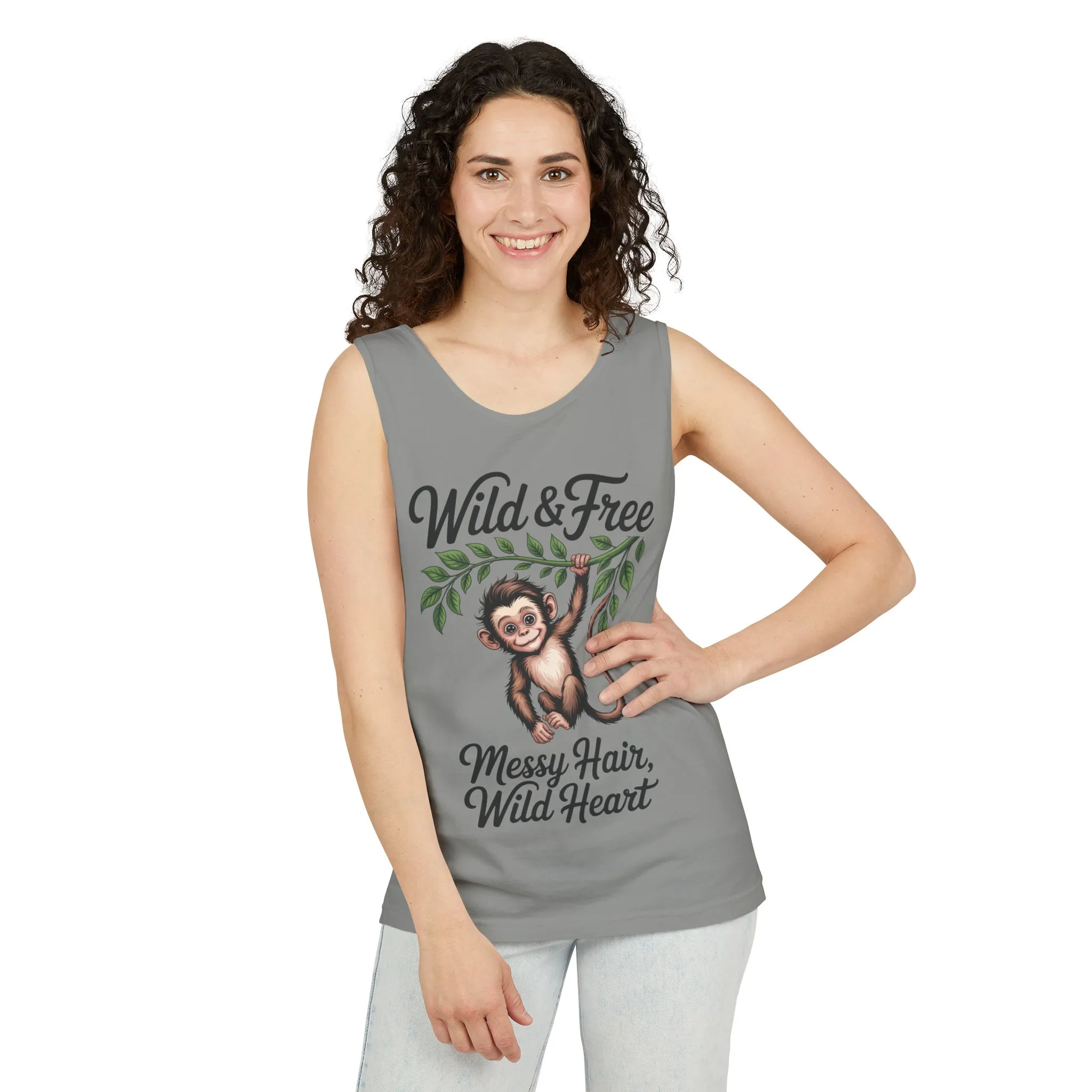 Wild & Free Monkey Tank Top, Messy Hair Wild Heart Womens Tank, Cute Jungle Animal Shirt, Boho Adventure Tank, Fun Nature Lover Gift - Image 18