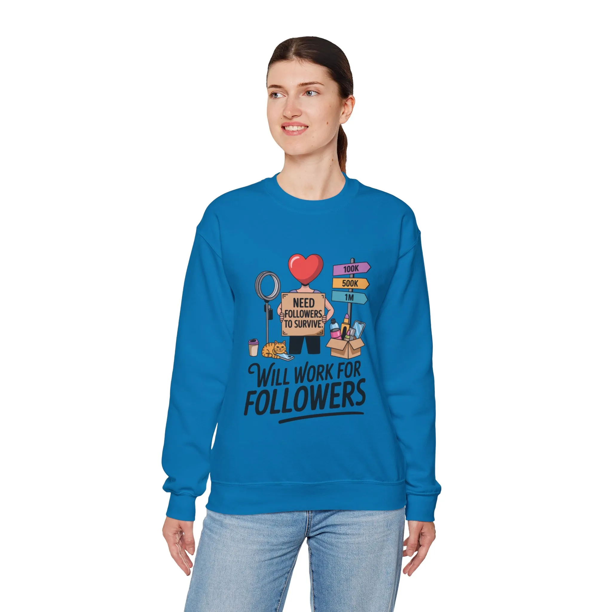 Funny Influencer Womens Sweatshirt, Social Media Sweatshirt, Humor Gifts, Crewneck for Influencers, Casual Wear, Womens Cozy Meme Top - Image 15