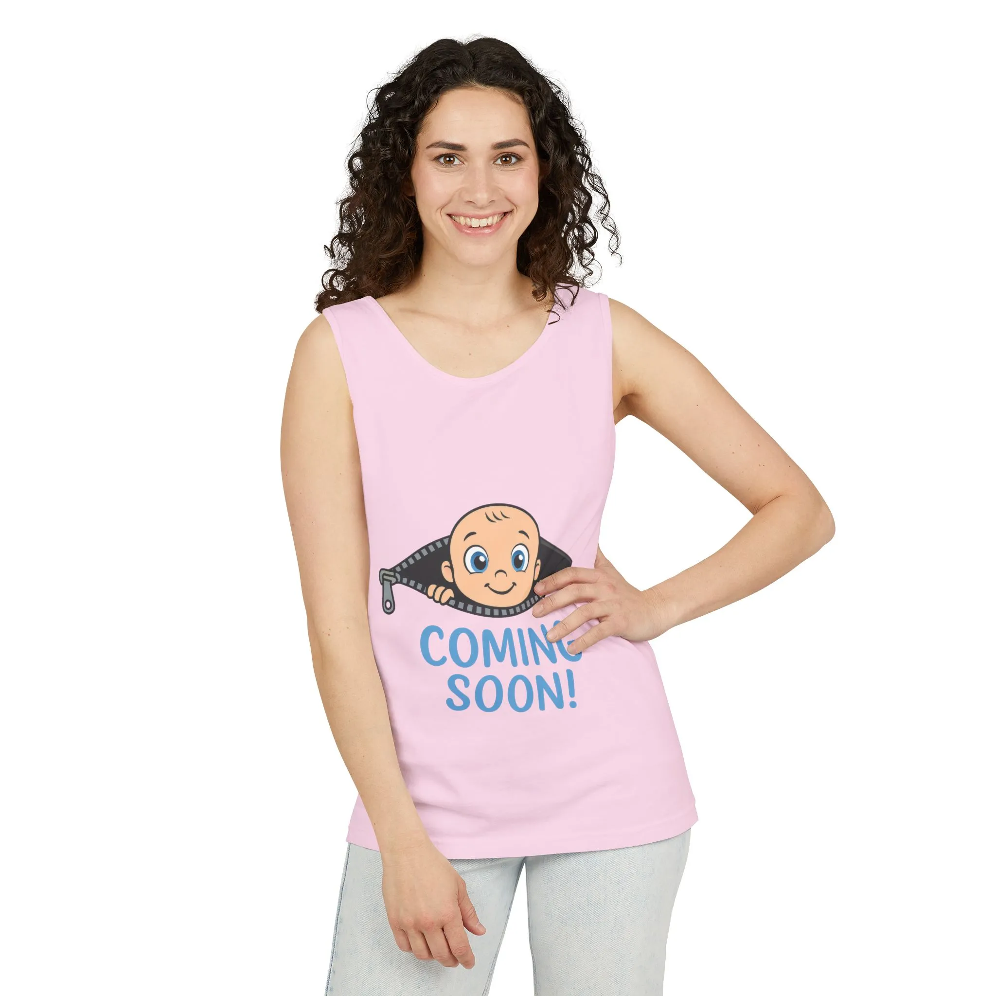 Coming Soon Maternity Tank Top, Cute Baby Boy Pregnancy Announcement Tee, Funny Expecting Mom Gift, Gender Reveal Tee, Baby Shower Top - Image 18