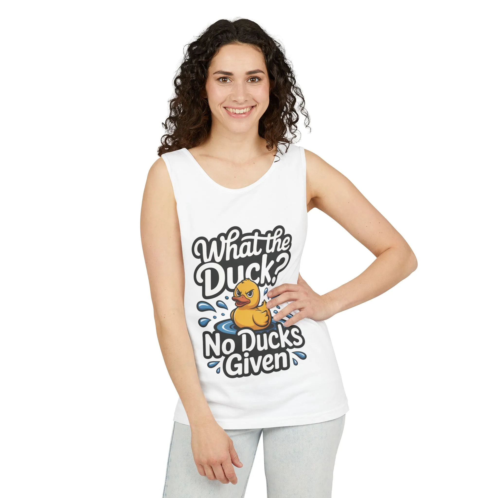 What The Duck Funny Womens Tank Top, No Ducks Given Tee, Sarcastic Duck Tee, Rubber Duck Graphic Tank, Humor Gift For Her,Beach Party Outfit - Image 4