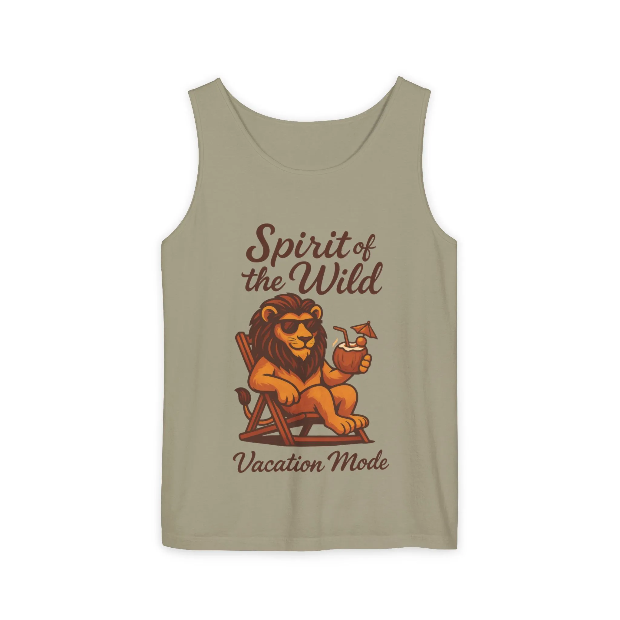 Spirit of the Wild Lion Tank Top - Vacation Mode Funny Summer Sleeveless Shirt for Men, Summer Wear, Graphic Tees, Beach Outfit - Image 3