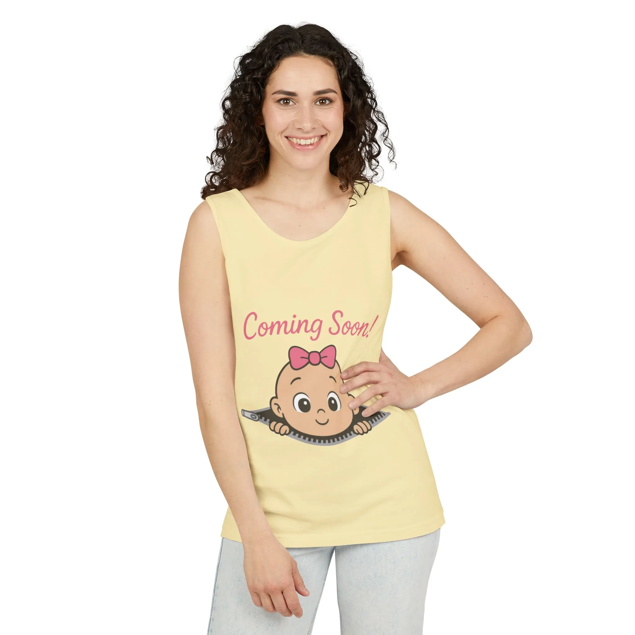 Coming Soon Maternity Tank Top, Cute Baby Girl Pregnancy Announcement Shirt, Expecting Mom Gift, Gender Reveal Tee, Baby Shower Gift - Image 20
