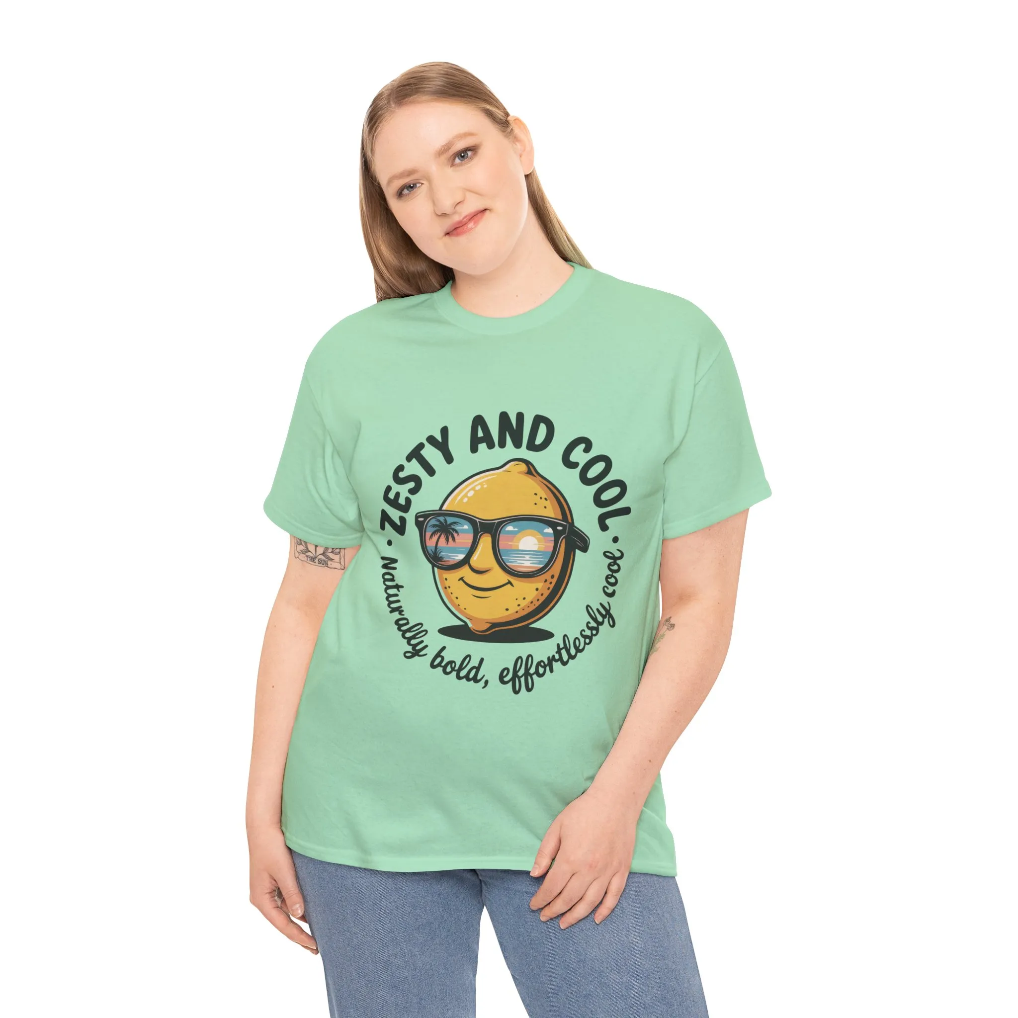 Zesty Lemon Tee, Womens Heavy Cotton T-Shirt, Funny Graphic Tee, Summer Apparel, Gift for Lemon Lovers, Casual Style, Funny Summer Tee - Image 36