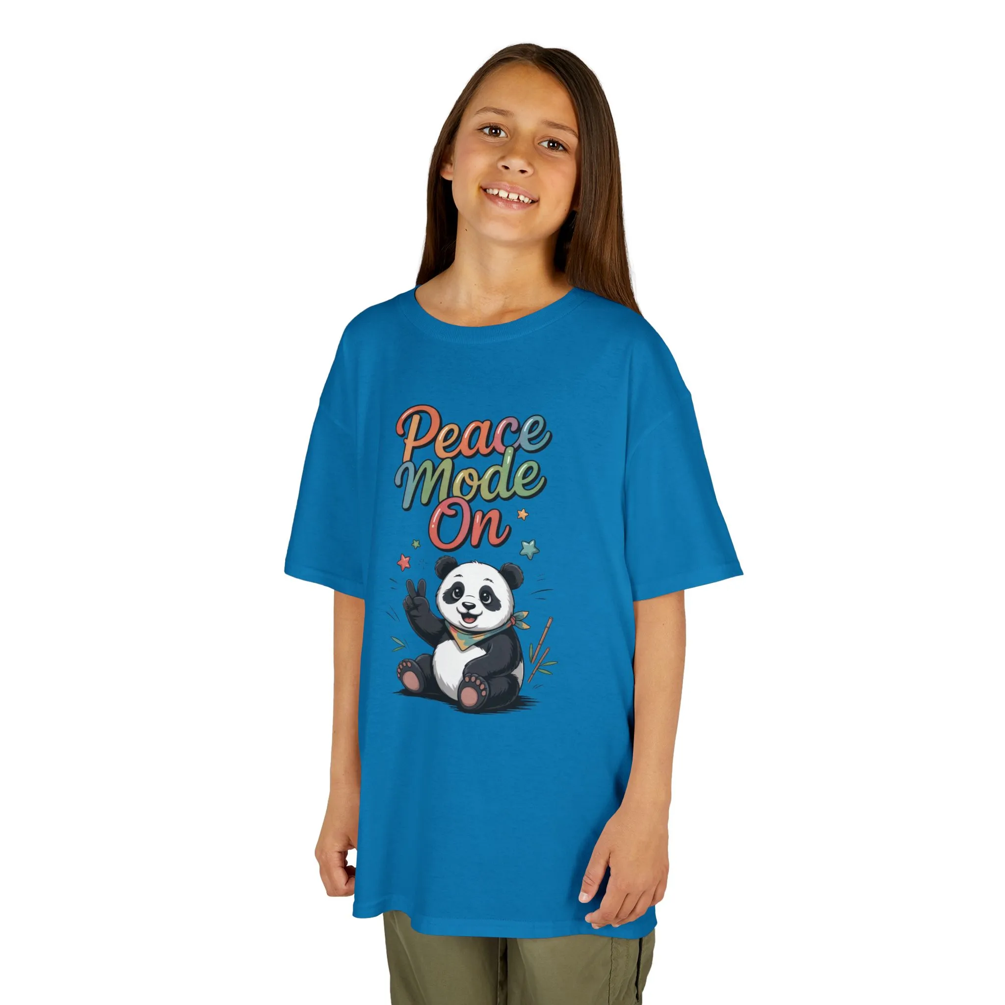 Peace Mode On Kids Tee, Cute Panda Shirt, Fun Gift for Children, Peace-Themed Apparel, Perfect for Birthdays, Casual Wear - Image 14