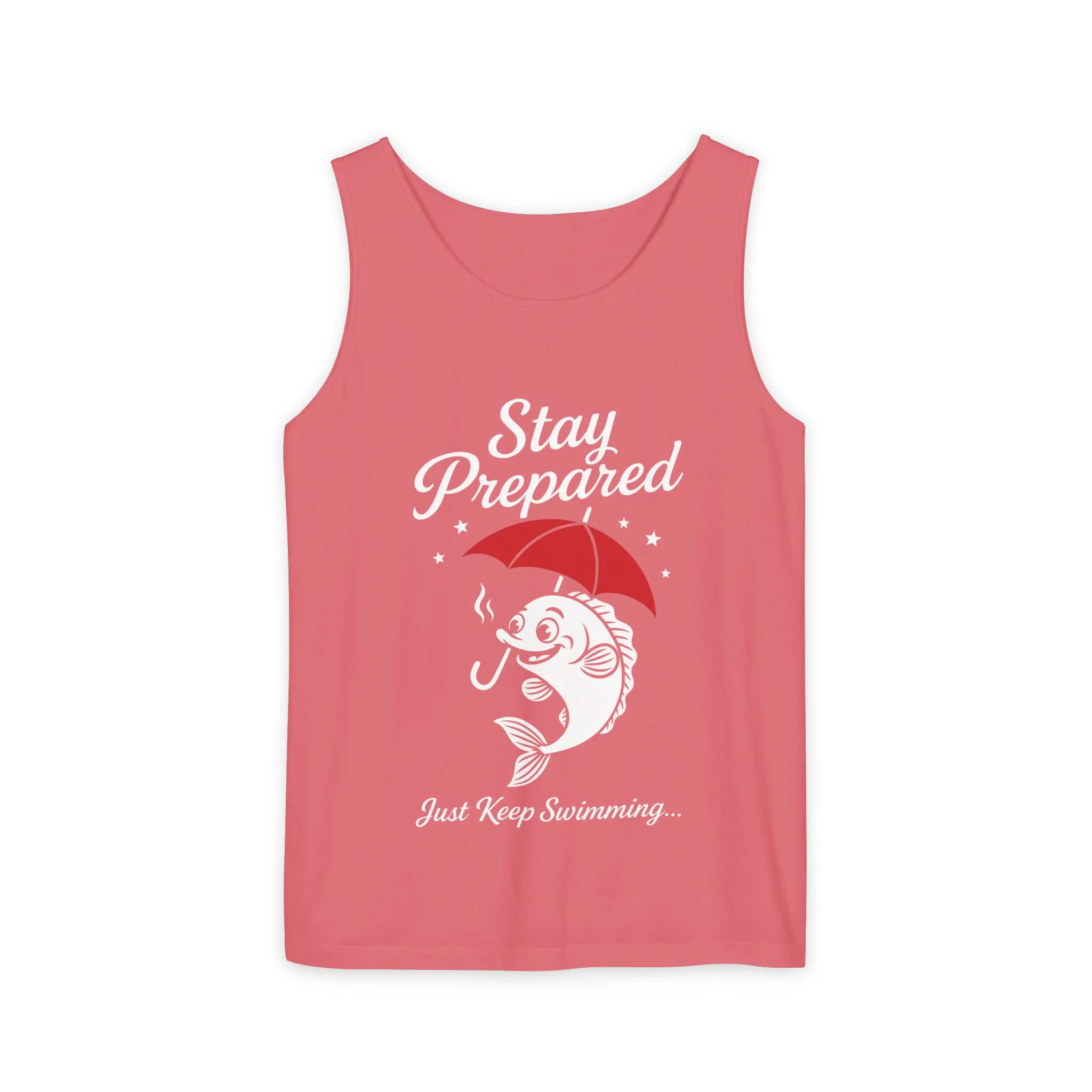 Stay Prepared Fish Womens Tank Top - Funny Just Keep Swimming Sleeveless Shirt - Cute Nautical Summer Top, Beachwear, Pool Party Must-Have - Image 15
