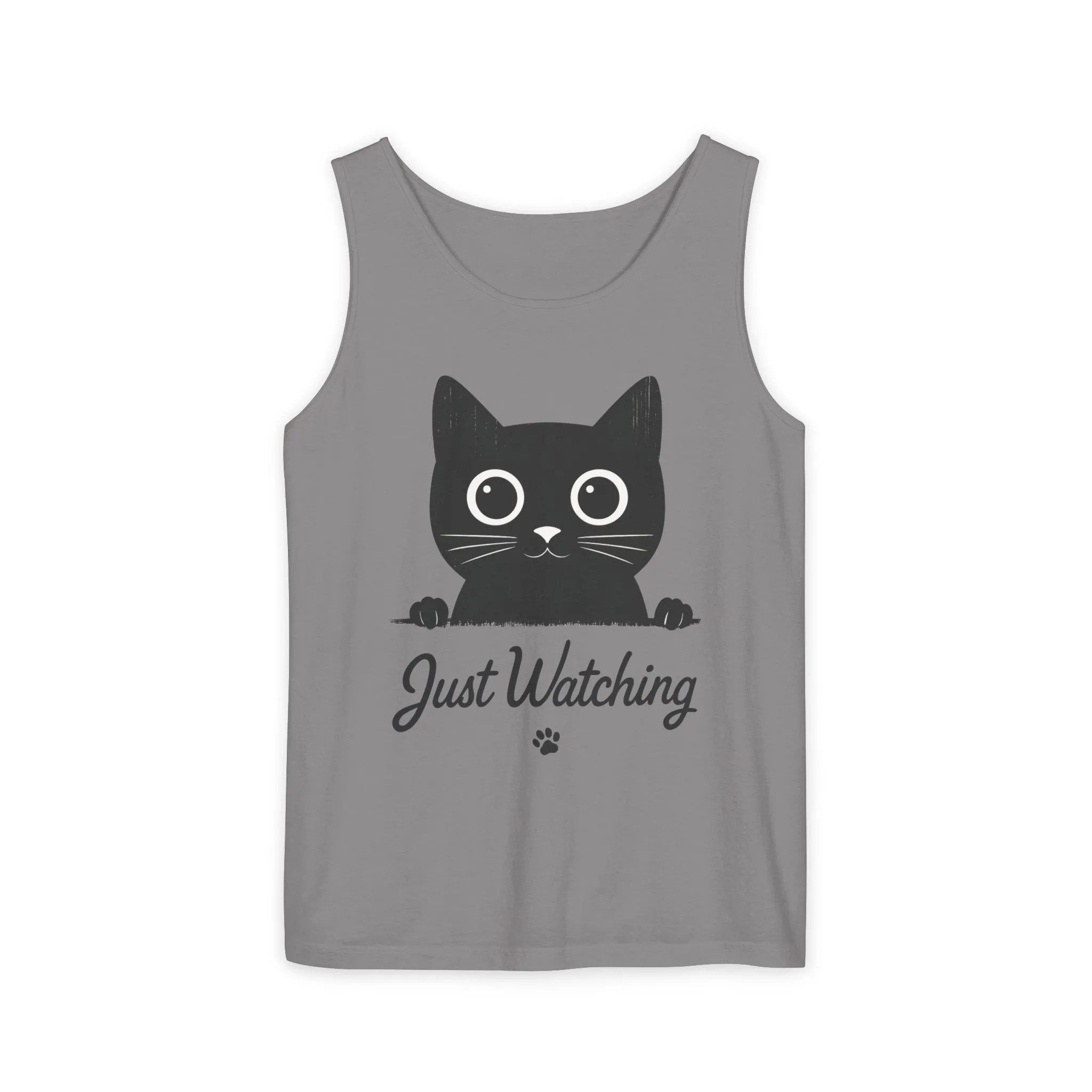 Just Watching Cat Womens Tank Top - Cute Black Kitty Sleeveless Shirt - Funny Summer Cat Lover Gift, Summer Beach Wear, Pet Themed Apparel - Image 7