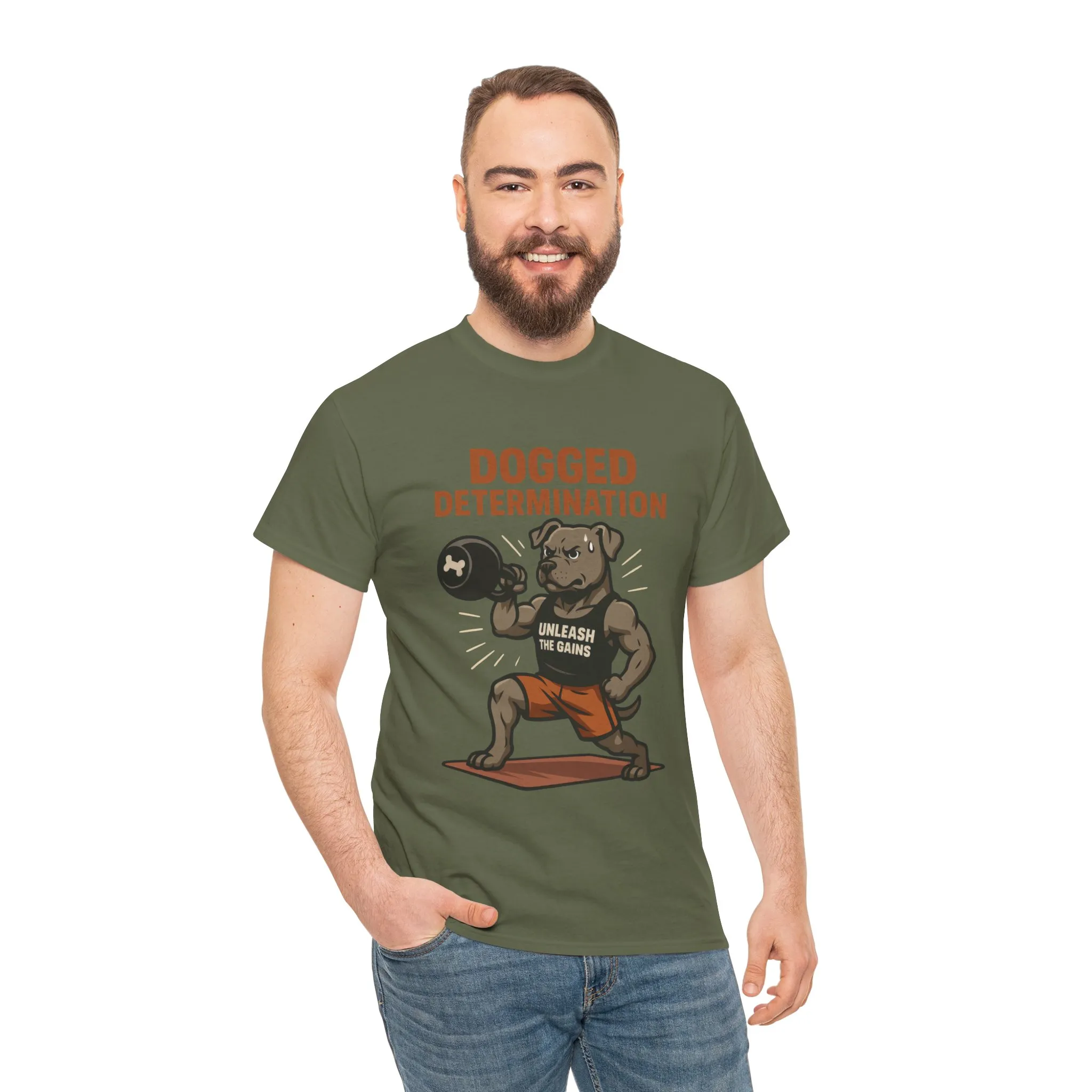 Funny Gym Dog T-Shirt for Men, Workout Bulldog Graphic Tee, Fitness Motivation Shirt, Dog Lover Gift, Dogged Determination Gym Tee - Image 11