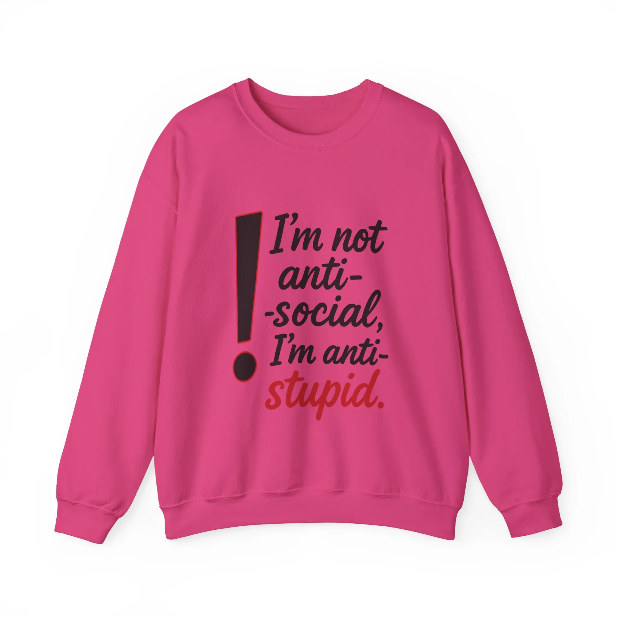Anti-Stupid Sweatshirt, Funny Unisex Crewneck, Snarky Anti-Social Unisex Crewneck, Gift for Friends, Perfect for Everyday Wear - Image 25