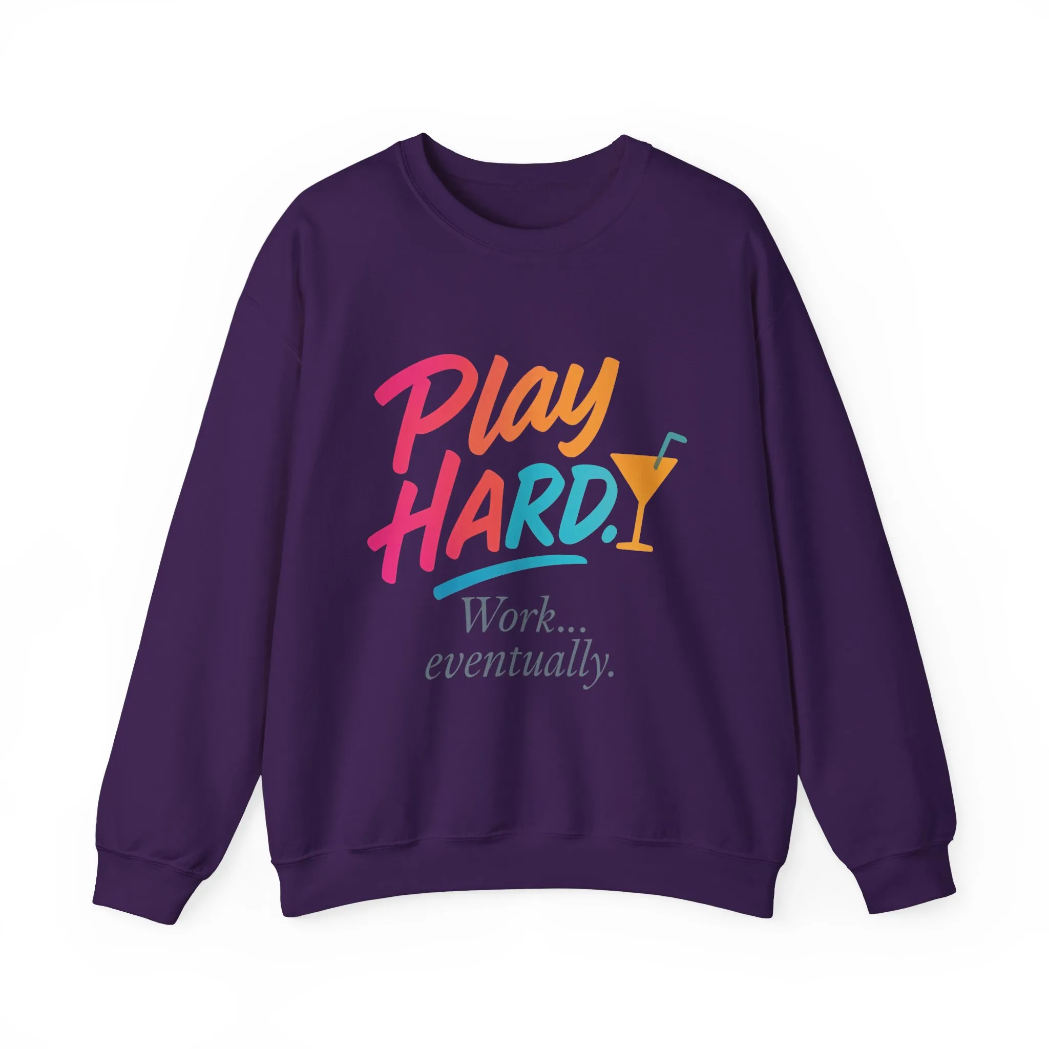 Play Hard Work Eventually Sweatshirt, Funny Cocktail Graphic Tee, Womens Party Sweatshirt, Relaxed Vacation Top, Cozy Style - Image 19