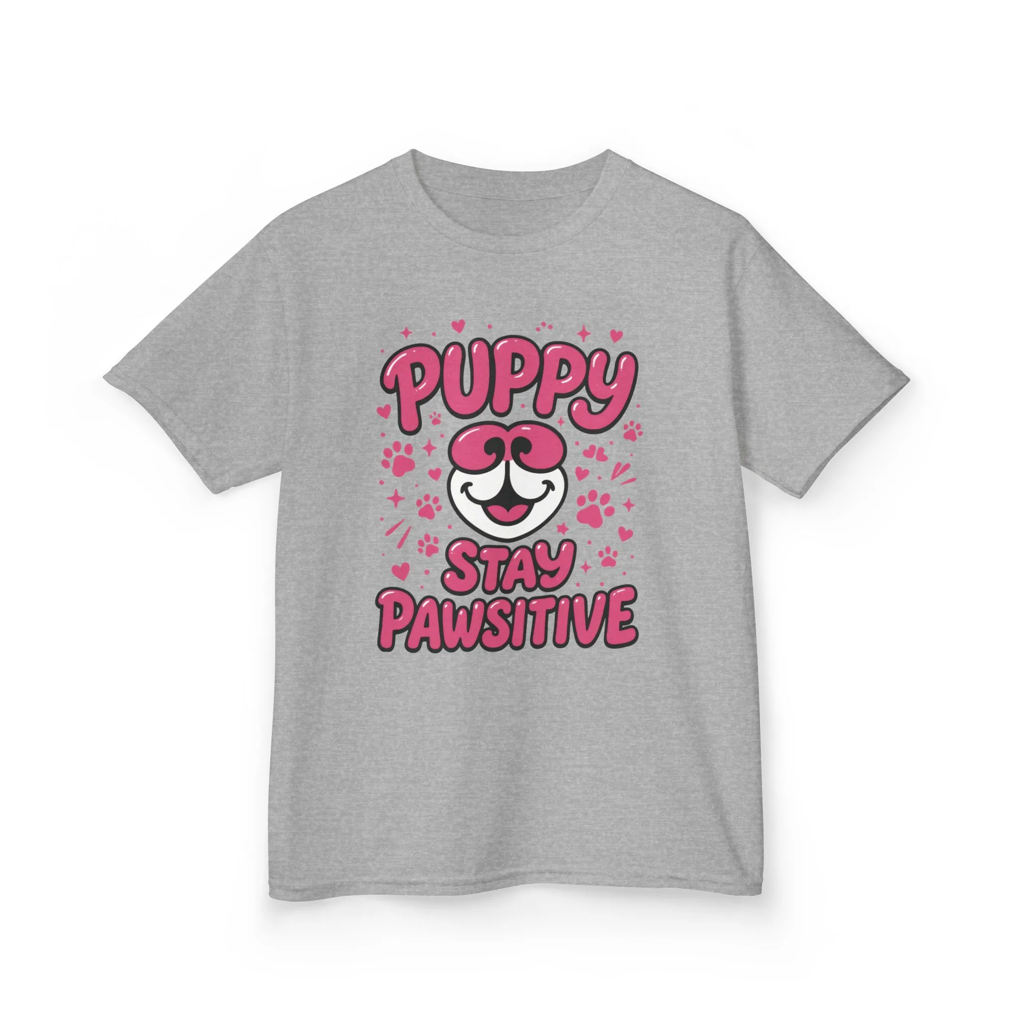 Puppy Stay Pawsitive Youth T-Shirt - Cute Positive Dog Shirt for Teens - Fun Puppy Paw Graphic Kids Tee, Kids Gift, Pet Lover Shirt - Image 7
