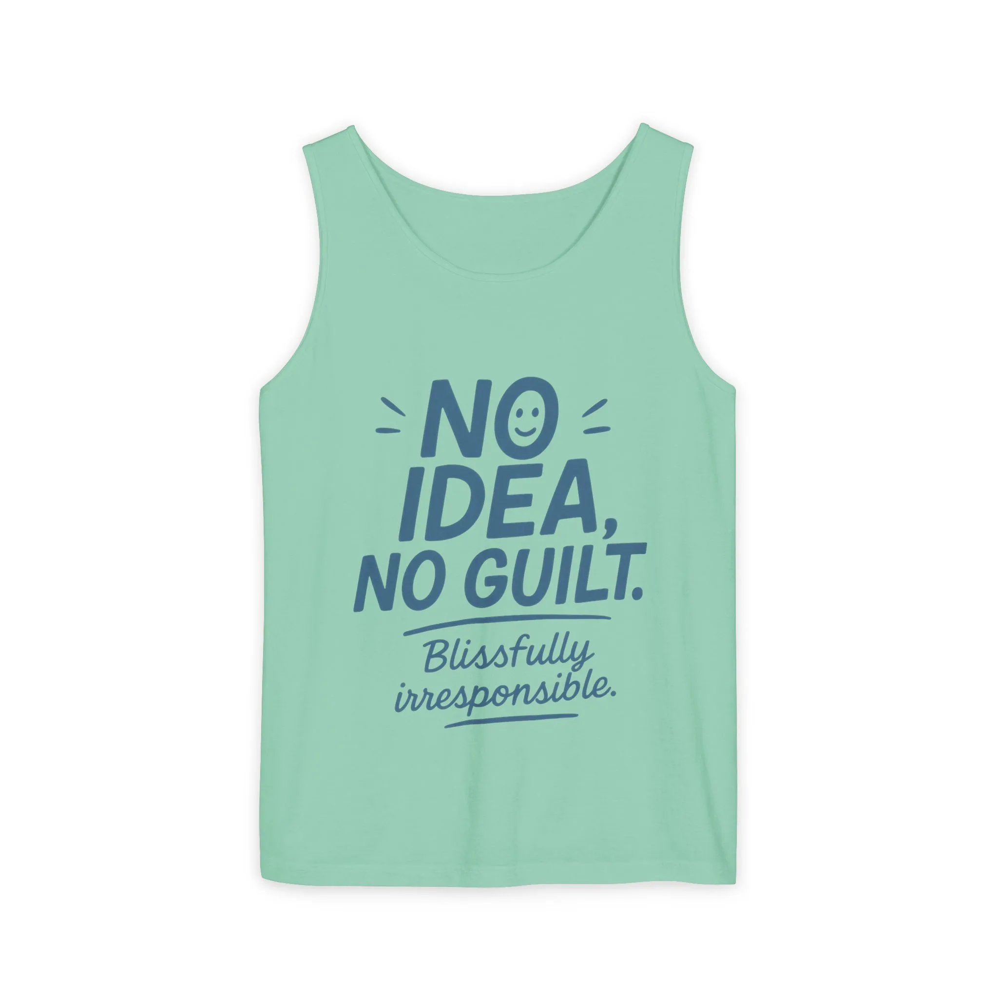 Womens No Guilt Tank Top, No Idea Funny Quote, Blissfully Irresponsible Workout Tee, Casual Sleeveless Top, Summer Activewear, Relaxed Style - Image 7