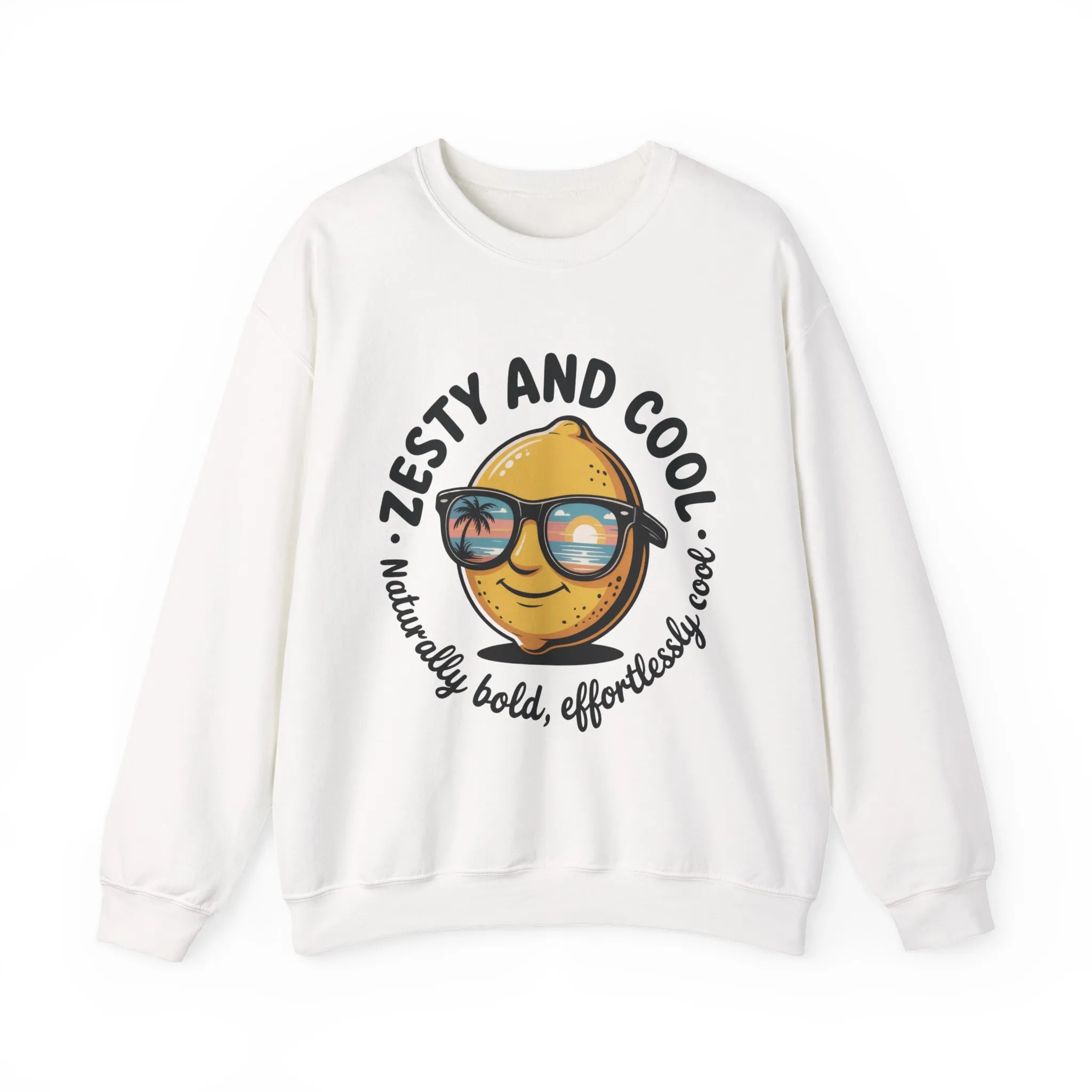 Zesty and Cool Crewneck Sweatshirt, Womens Lemon Sweatshirt for Casual Wear, Trendy Gift, Summer Vibes, Comfortable Apparel - Image 4
