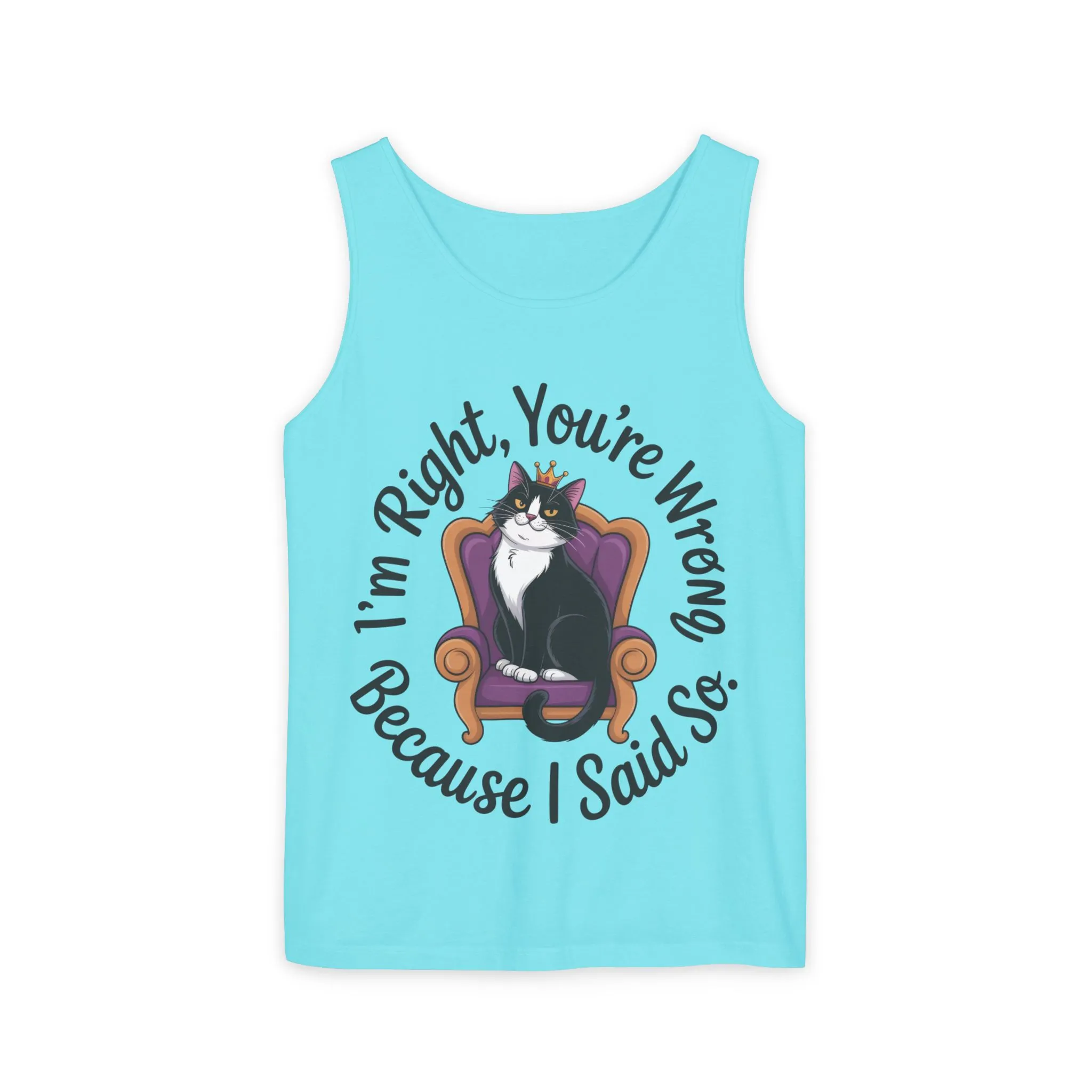 Funny Cat Queen Tank Top, Sassy Cat Graphic Tee for Women, Cat Mom Humor Tee Gift, Funny Graphic T-Shirt, I'm Right, You're Wrong Tee - Image 7
