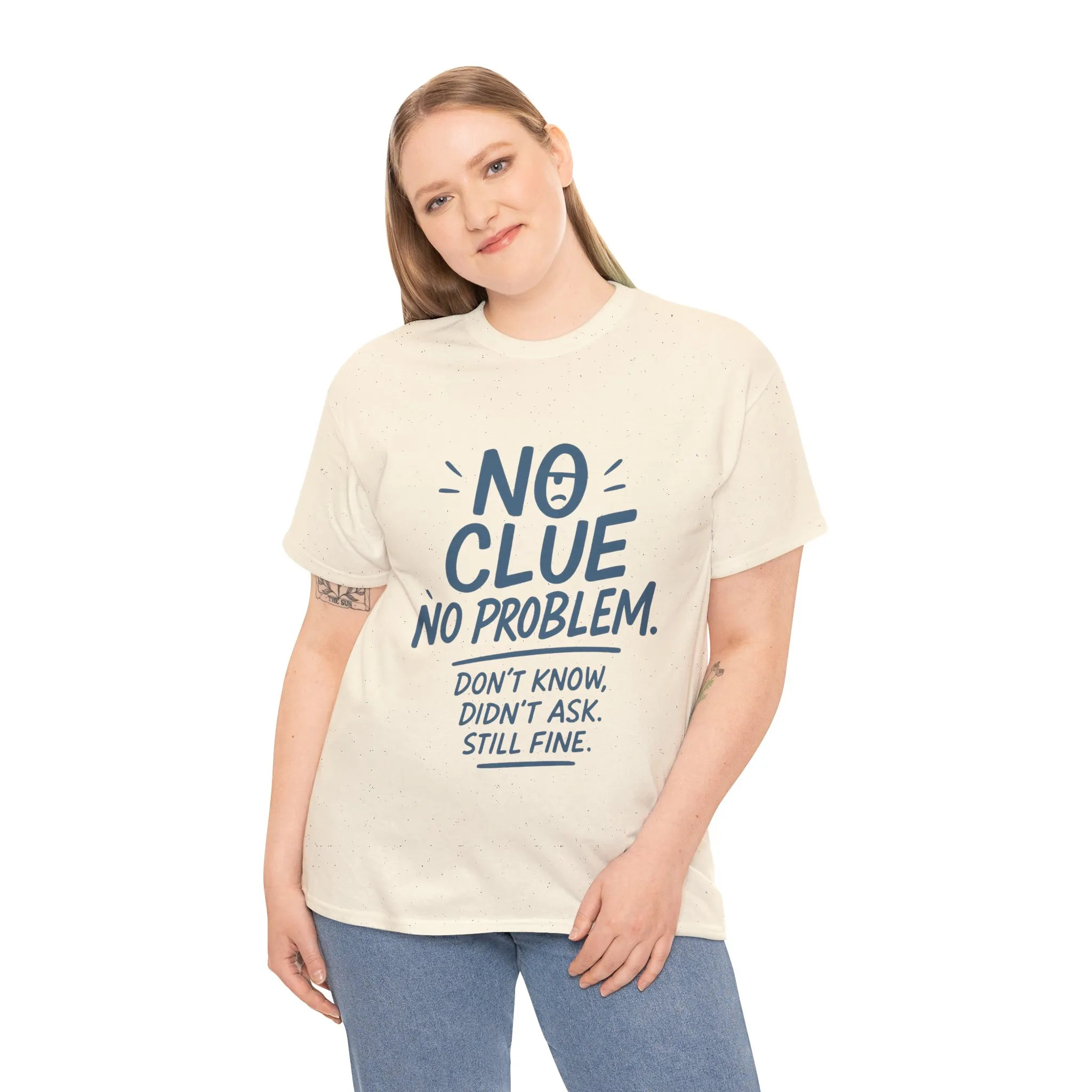 Funny No Clue Womens T-Shirt, No Problem Quote Shirt, Dont Know Didnt Ask Graphic Tee, Relaxed Fit Gift for Her, Humorous Tee - Image 36