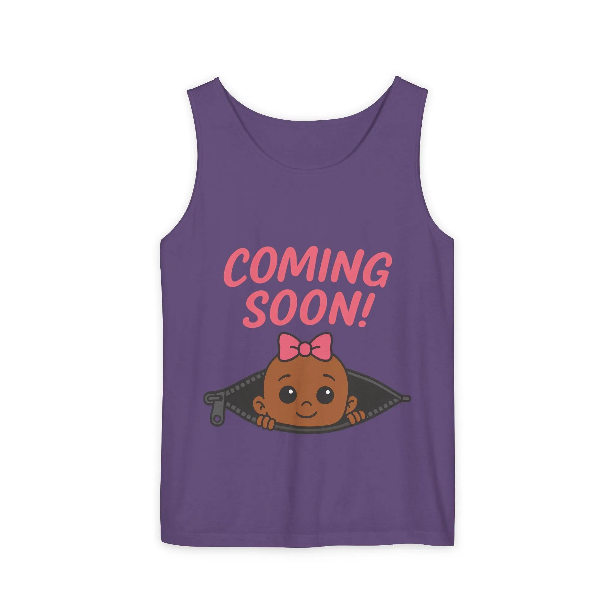 Coming Soon Maternity Tank Top, Cute Baby Girl Pregnancy Announcement Shirt, Expecting Mom Gift, Gender Reveal Tank, Baby Shower Gift - Image 15