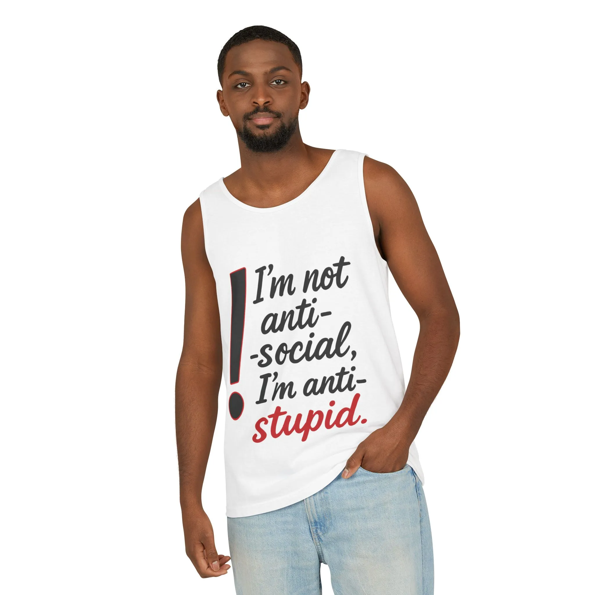Snarky Anti-Social Mens Tank Top, Funny Summer Apparel, Mens Gift, Beachwear, Humorous Mens Tee, Graphic Tee for Introverts & Thinkers - Image 20