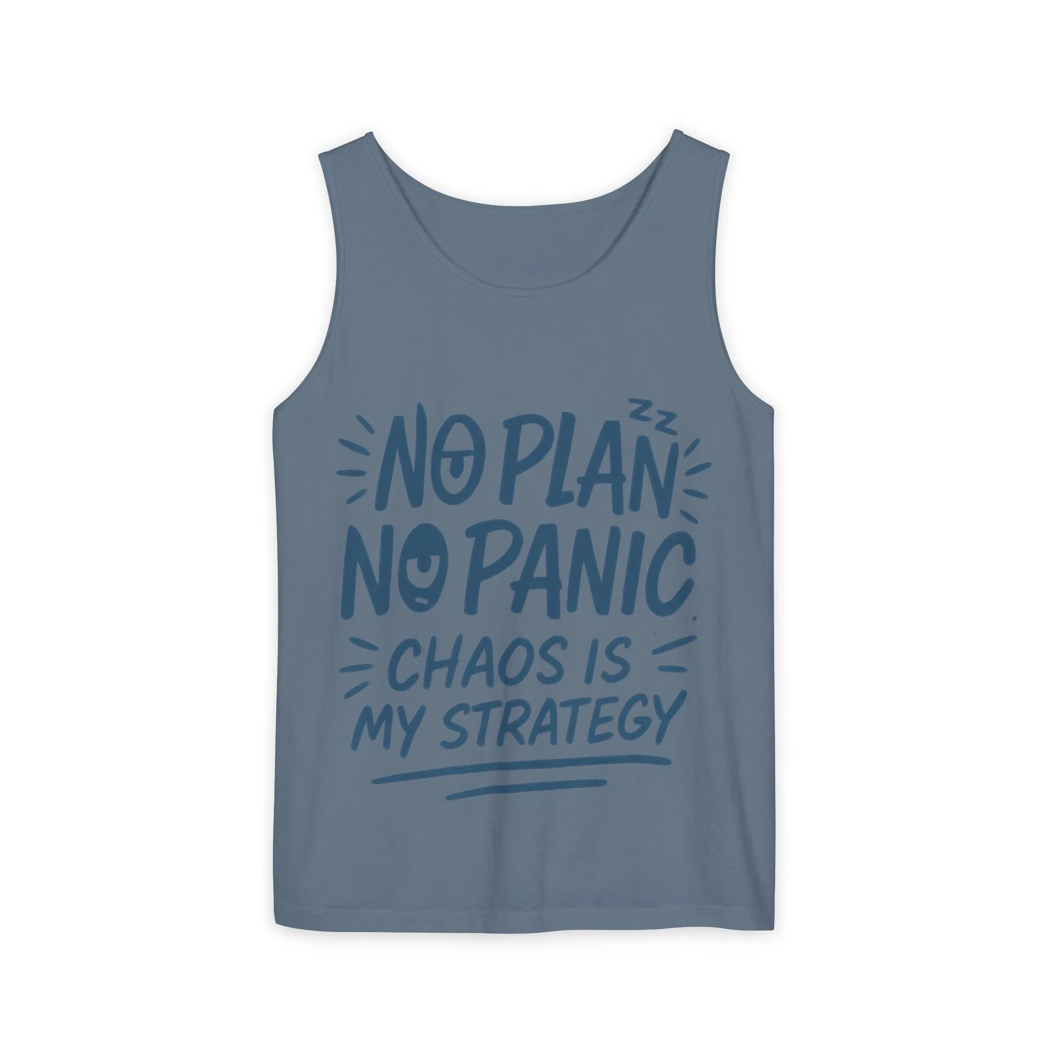 Funny Women's Tank, Chaos Strategy T-Shirt, No Plan No Panic Quote Shirt, Cute Tee for Women, Humorous Gift Idea, Casual Relaxed Fit Top - Image 27