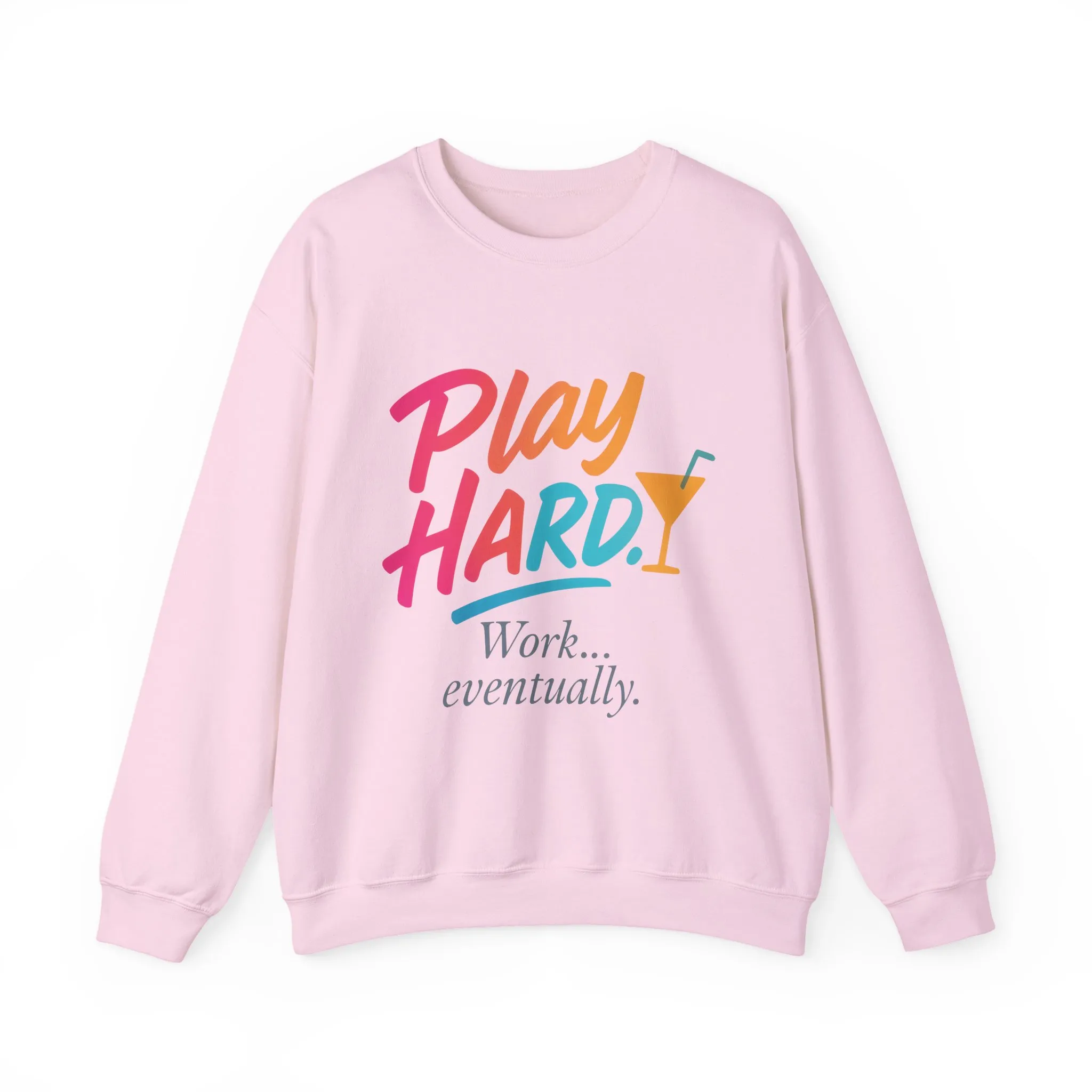 Play Hard Work Eventually Sweatshirt, Funny Cocktail Graphic Tee, Womens Party Sweatshirt, Relaxed Vacation Top, Cozy Style - Image 22