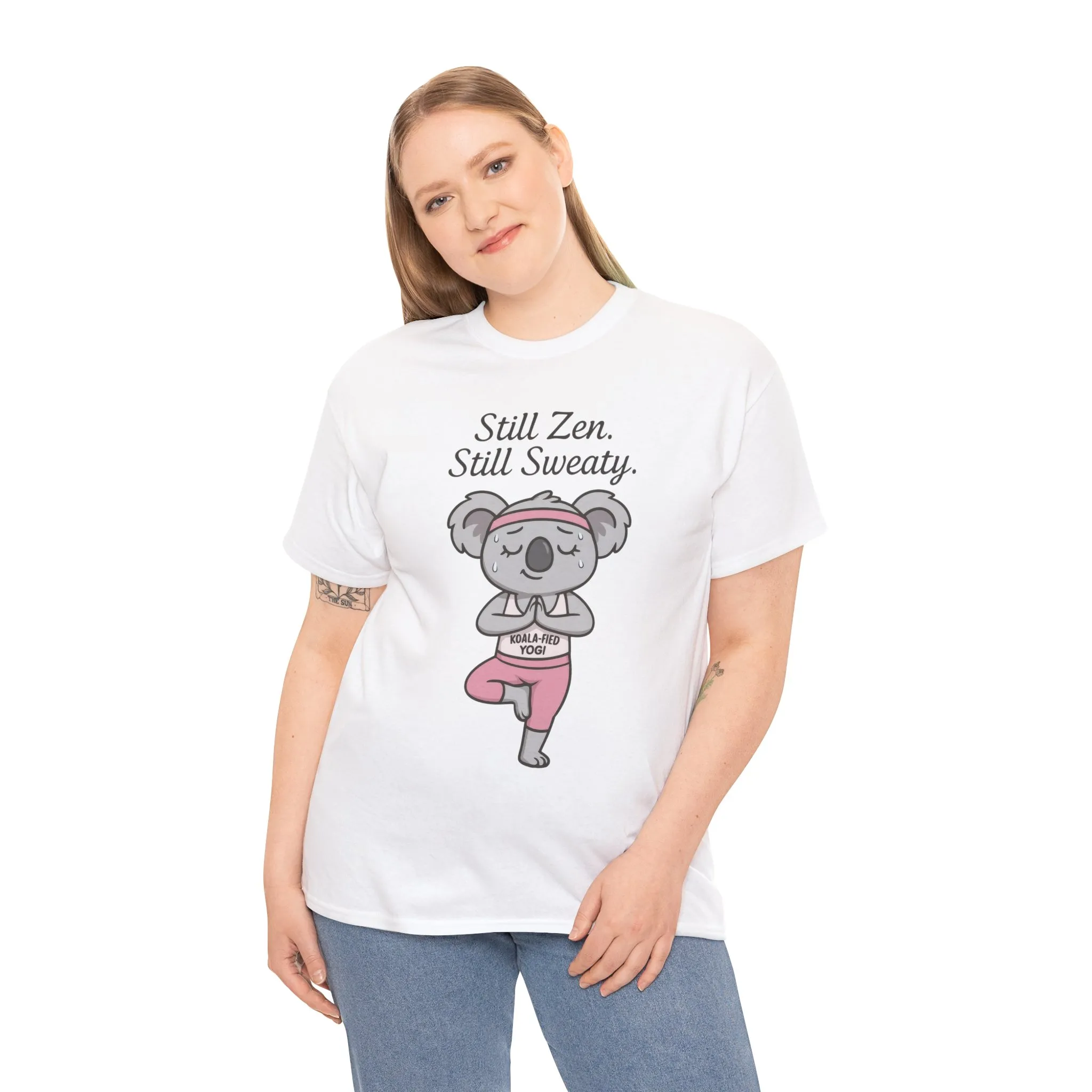 Funny Yoga Shirt for Women, Koala-Fied Yogi Tee, Still Zen Still Sweaty Workout Gift, Cute Animal Fitness T-Shirt, Zen Koala Yoga Tee - Image 6